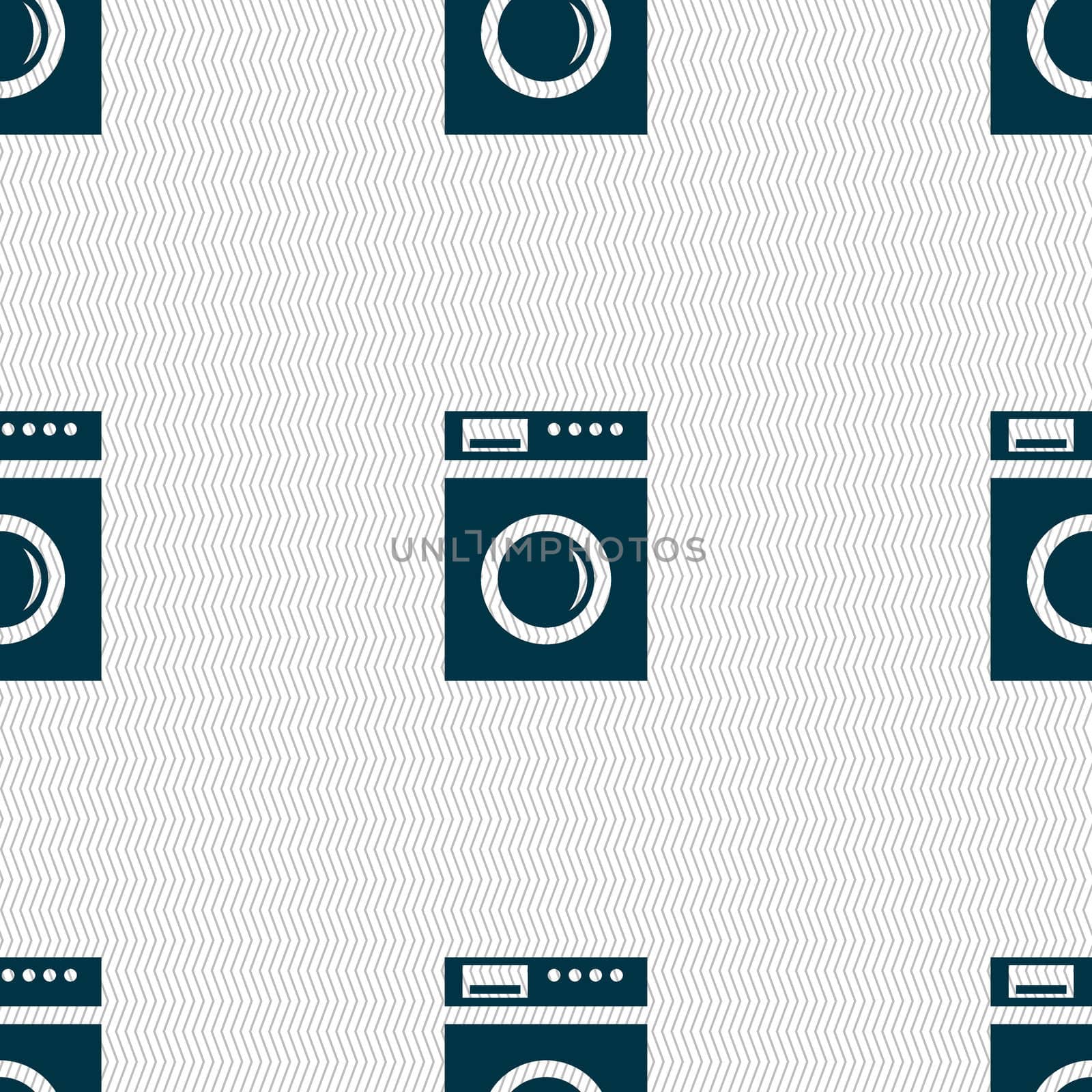 washing machine icon sign. Seamless abstract background with geometric shapes. illustration