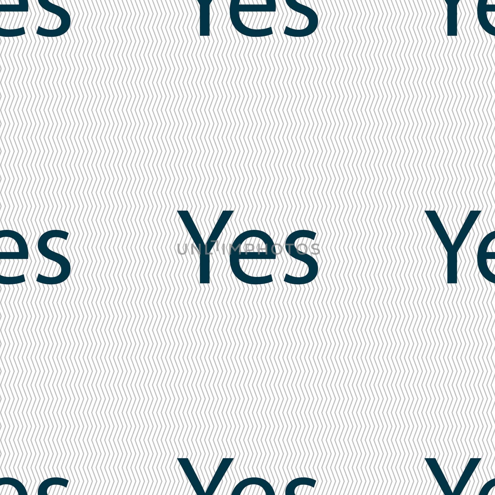Yes sign icon. Positive check symbol. Seamless abstract background with geometric shapes.  by serhii_lohvyniuk
