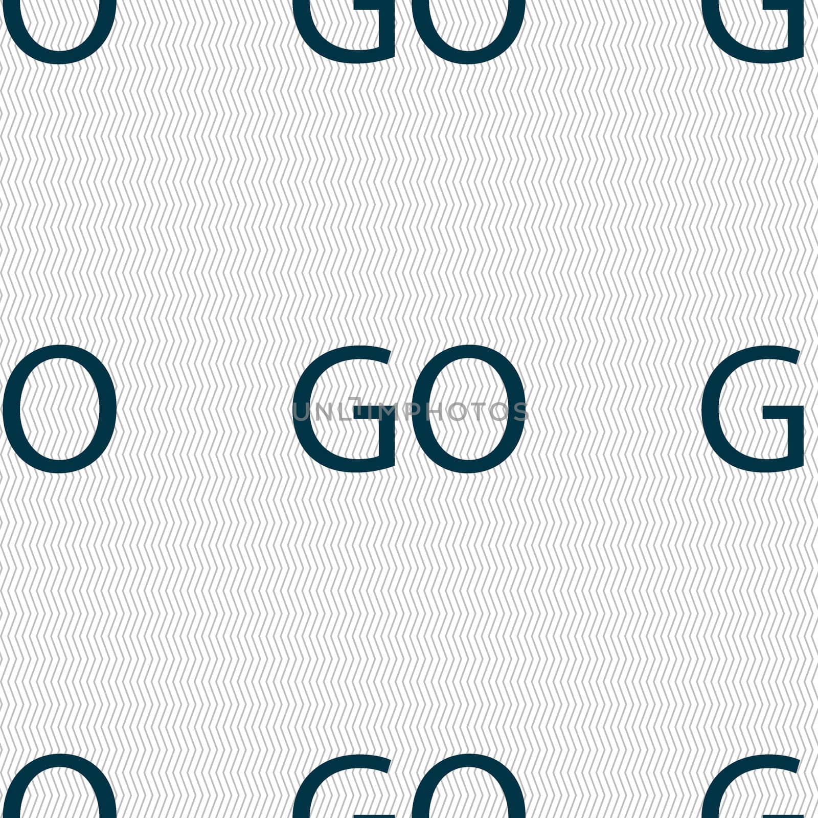 GO sign icon. Seamless abstract background with geometric shapes.  by serhii_lohvyniuk