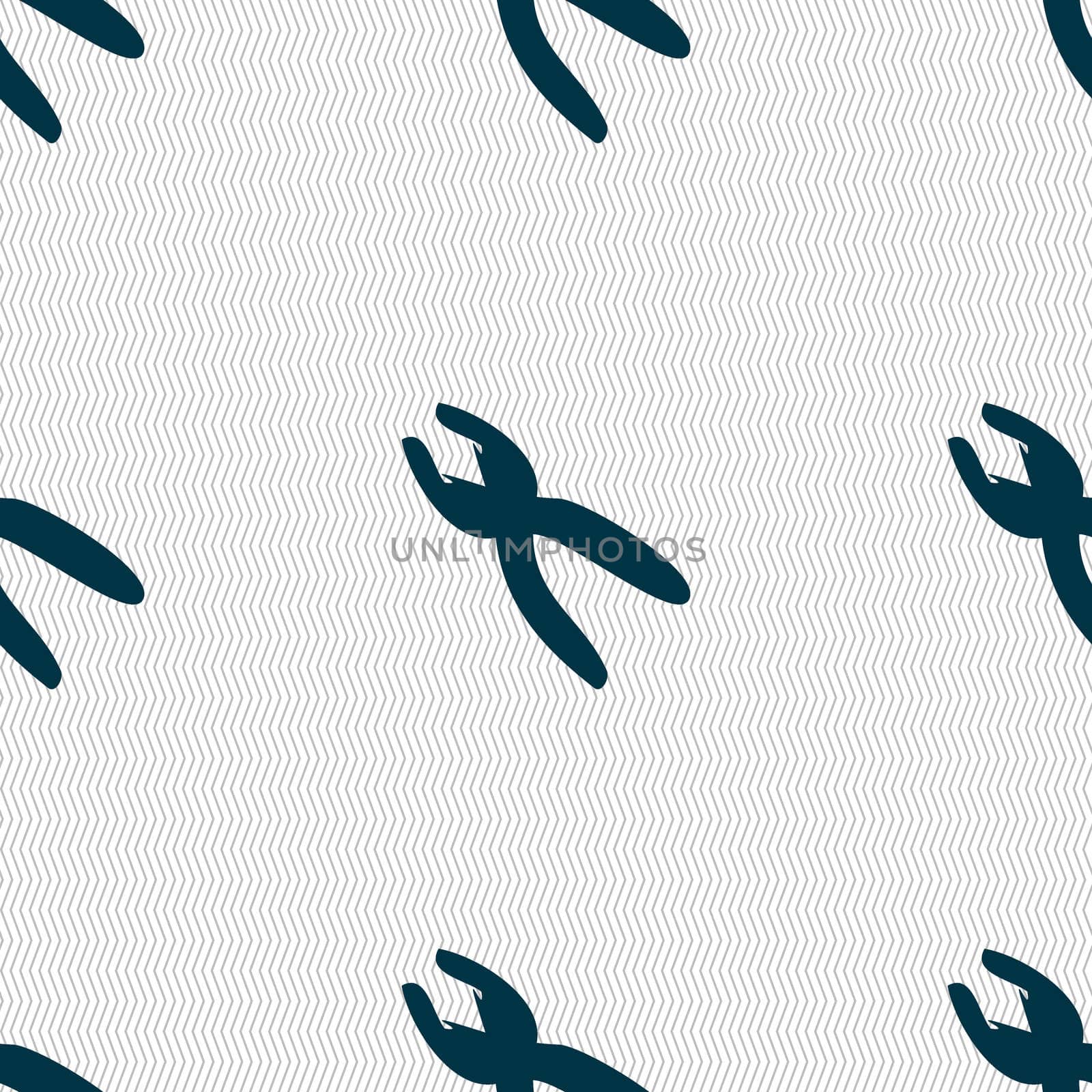 pliers icon sign. Seamless abstract background with geometric shapes. illustration