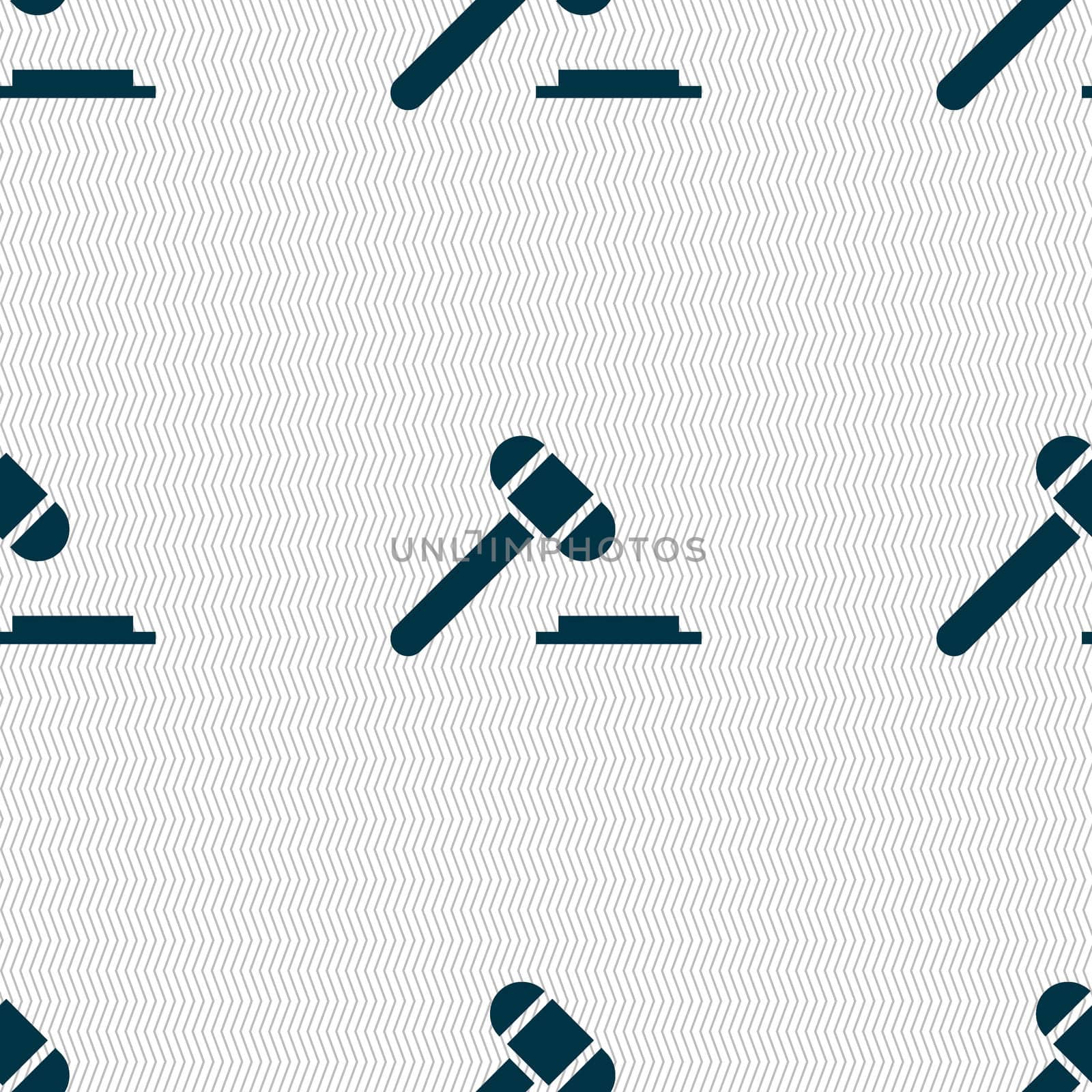 judge hammer icon. Seamless abstract background with geometric shapes. illustration