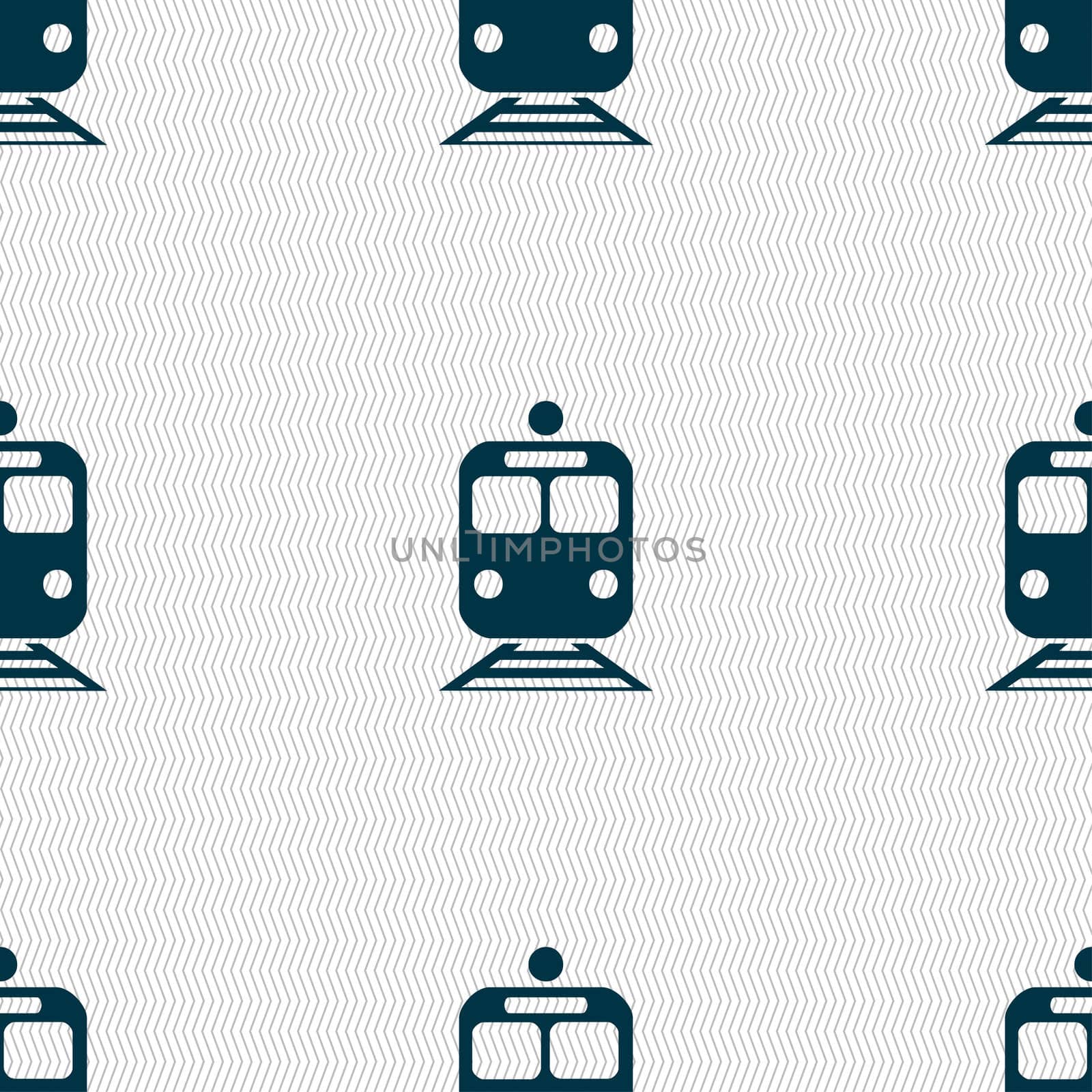 train icon sign. Seamless pattern with geometric texture.  by serhii_lohvyniuk