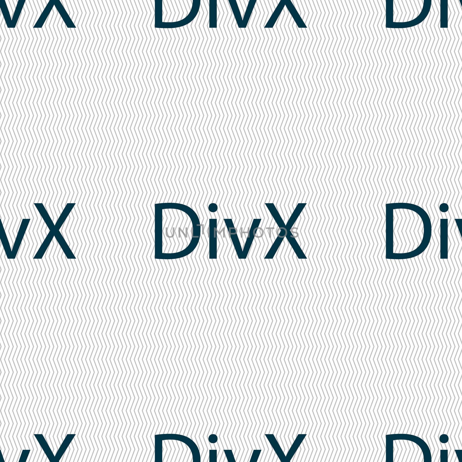 DivX video format sign icon. symbol. Seamless abstract background with geometric shapes. illustration