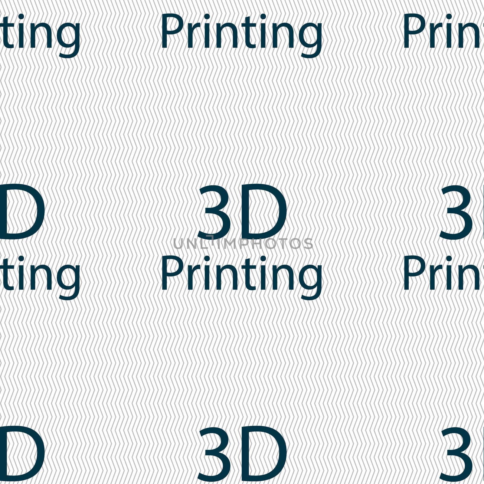 3D Print sign icon. 3d-Printing symbol. Seamless abstract background with geometric shapes. illustration