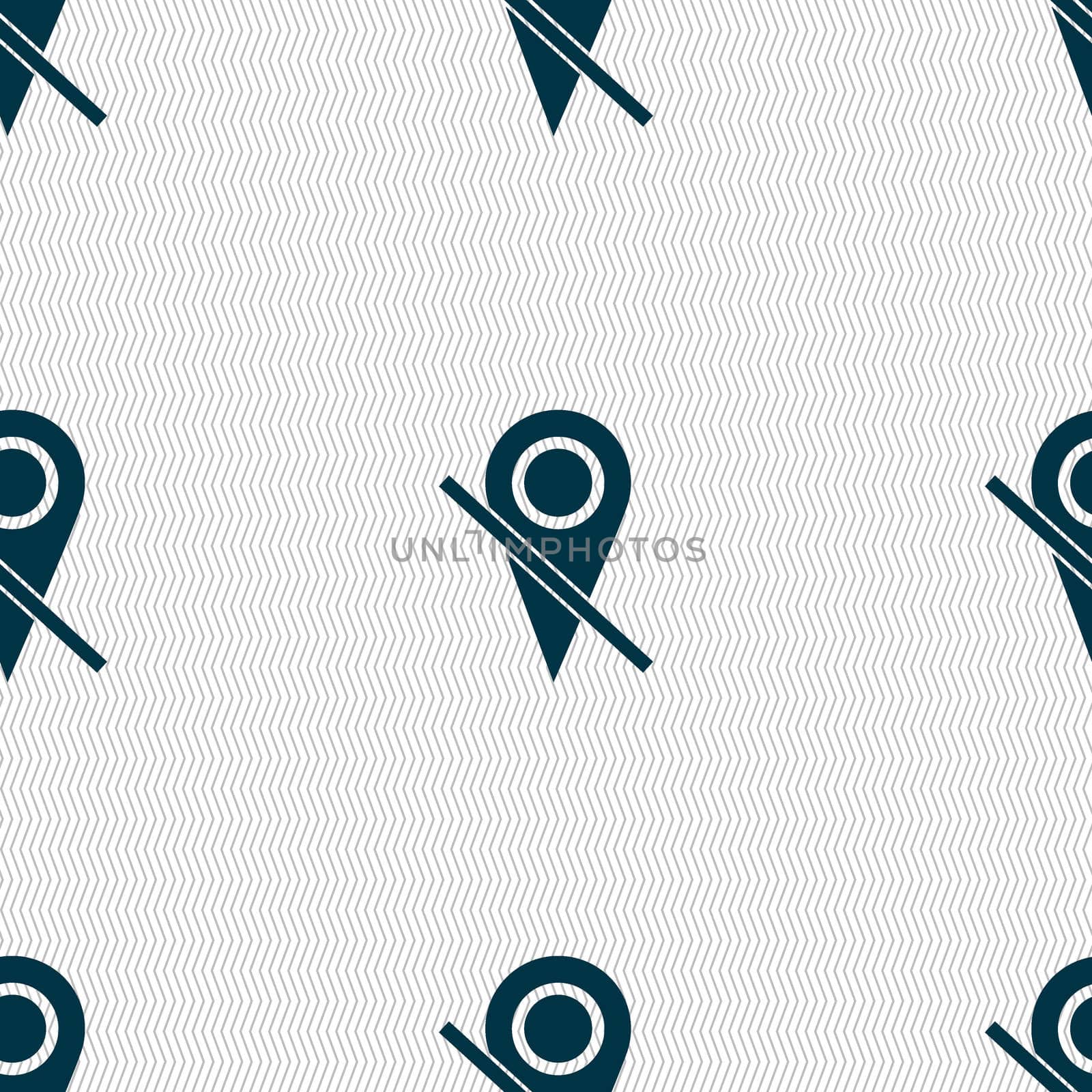 Map pointer icon sign. Seamless abstract background with geometric shapes. illustration