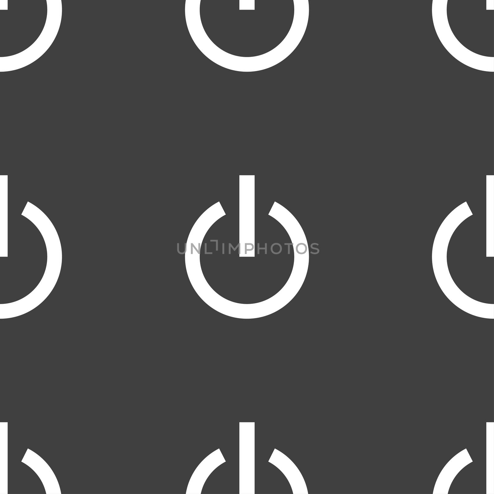 Power icon sign. Seamless pattern on a gray background.  by serhii_lohvyniuk
