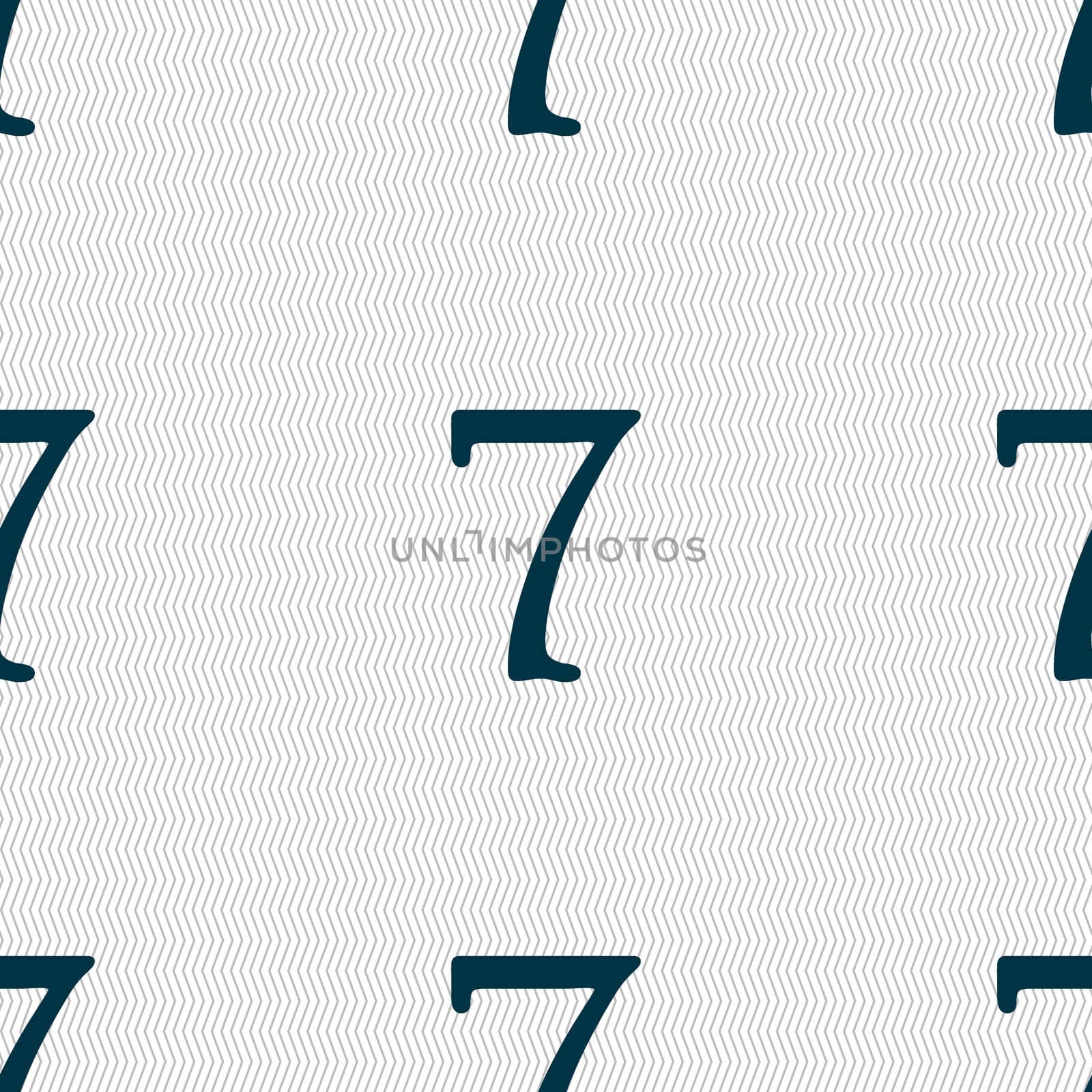 number seven icon sign. Seamless abstract background with geometric shapes. illustration