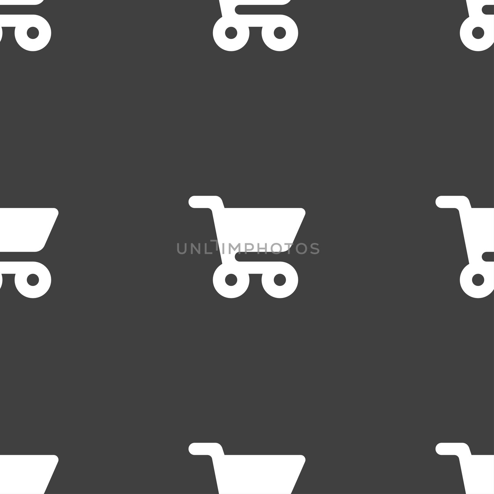 shopping basket icon sign. Seamless pattern on a gray background. illustration