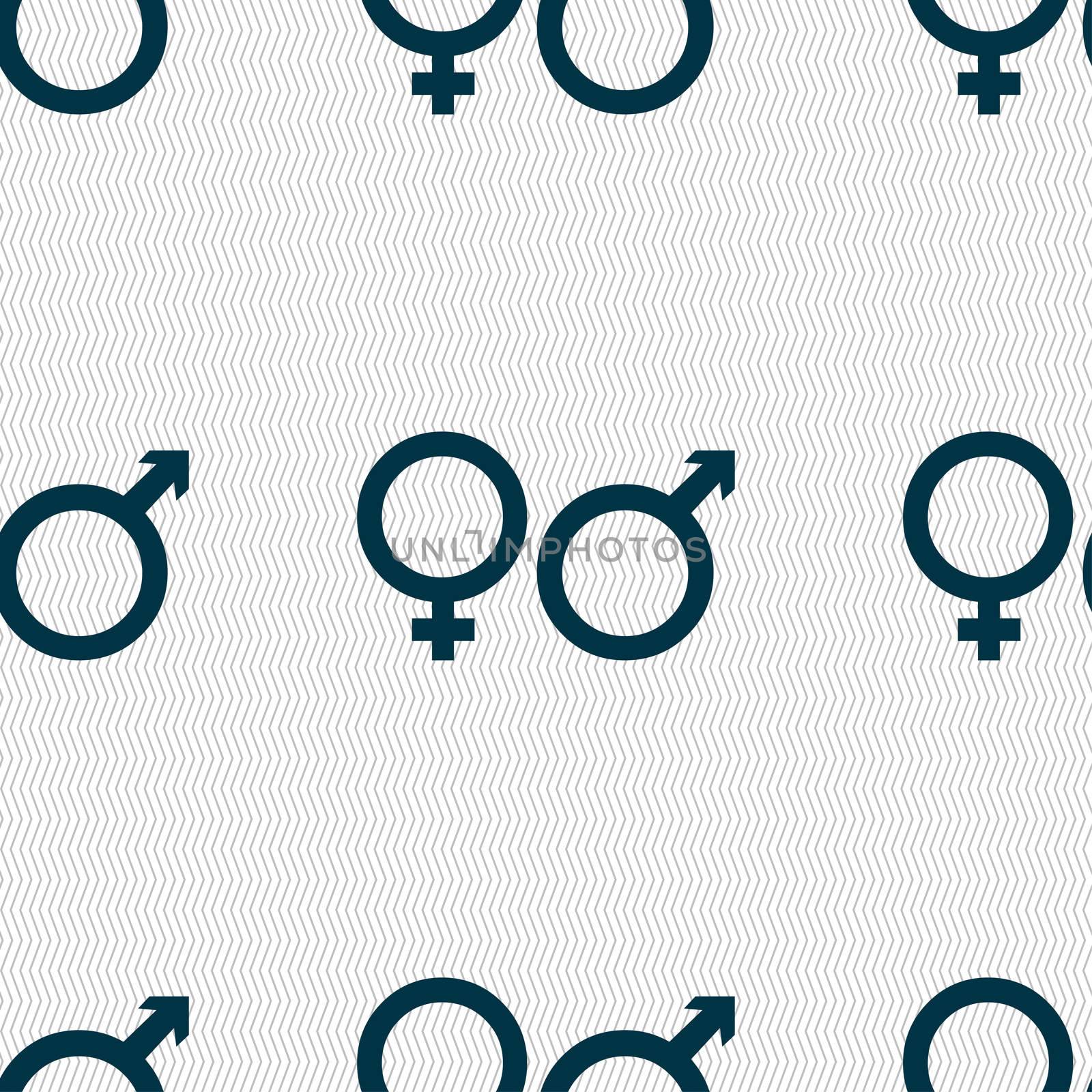 male and female icon sign. Seamless pattern with geometric texture.  by serhii_lohvyniuk