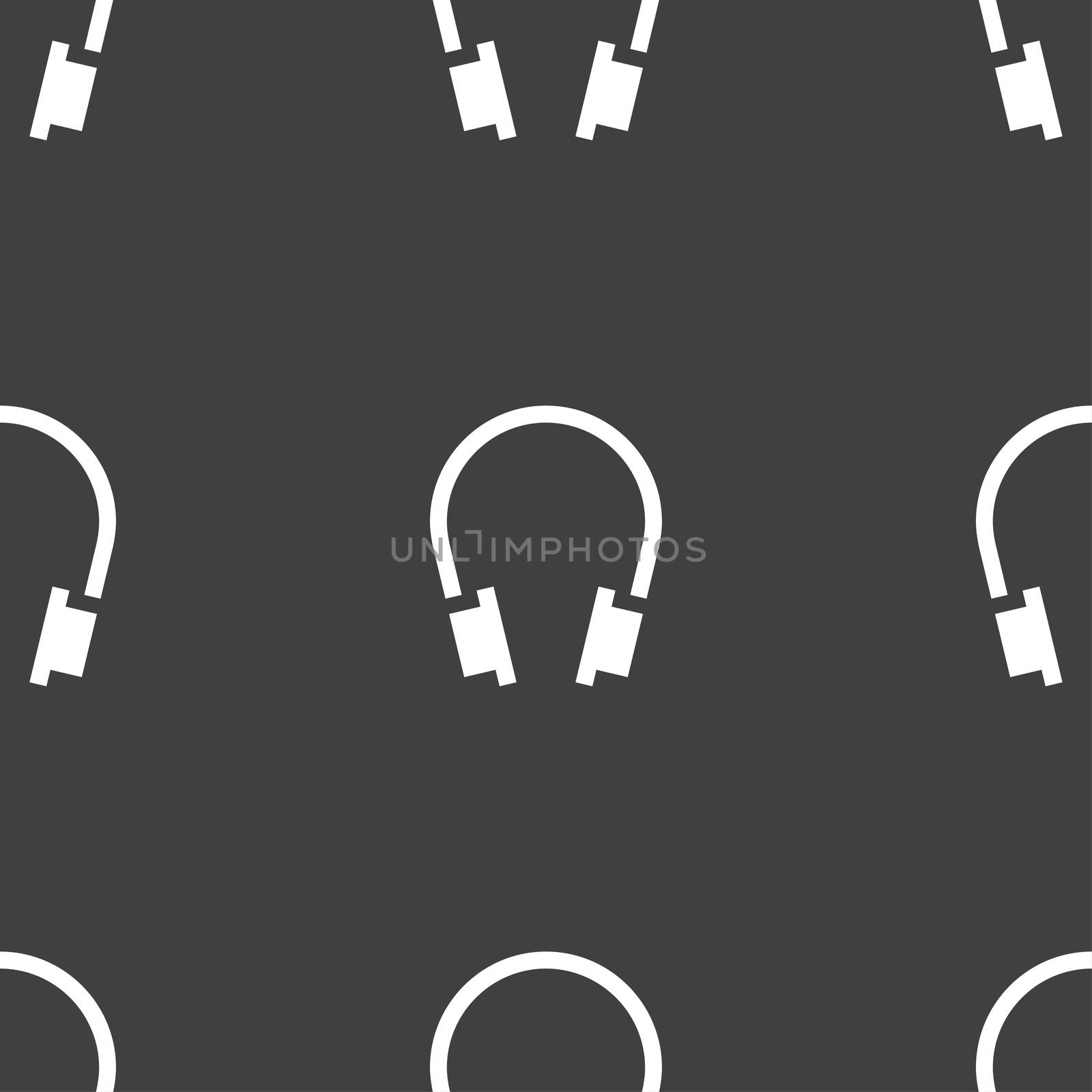 headsets icon sign. Seamless pattern on a gray background. illustration