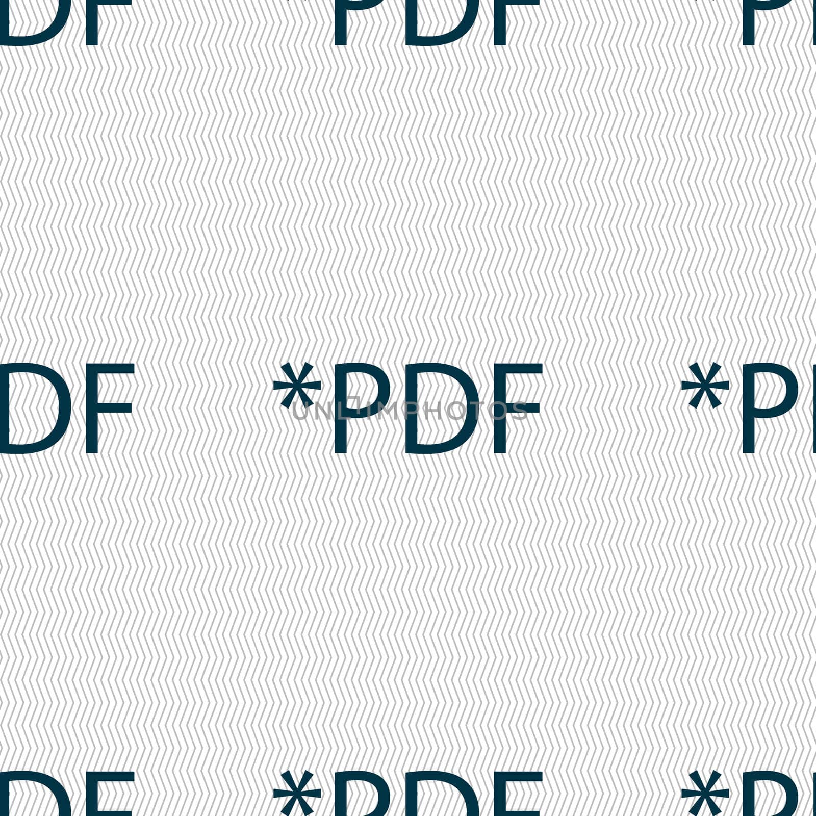 PDF file document icon. Download pdf button. PDF file extension symbol. Seamless abstract background with geometric shapes. illustration