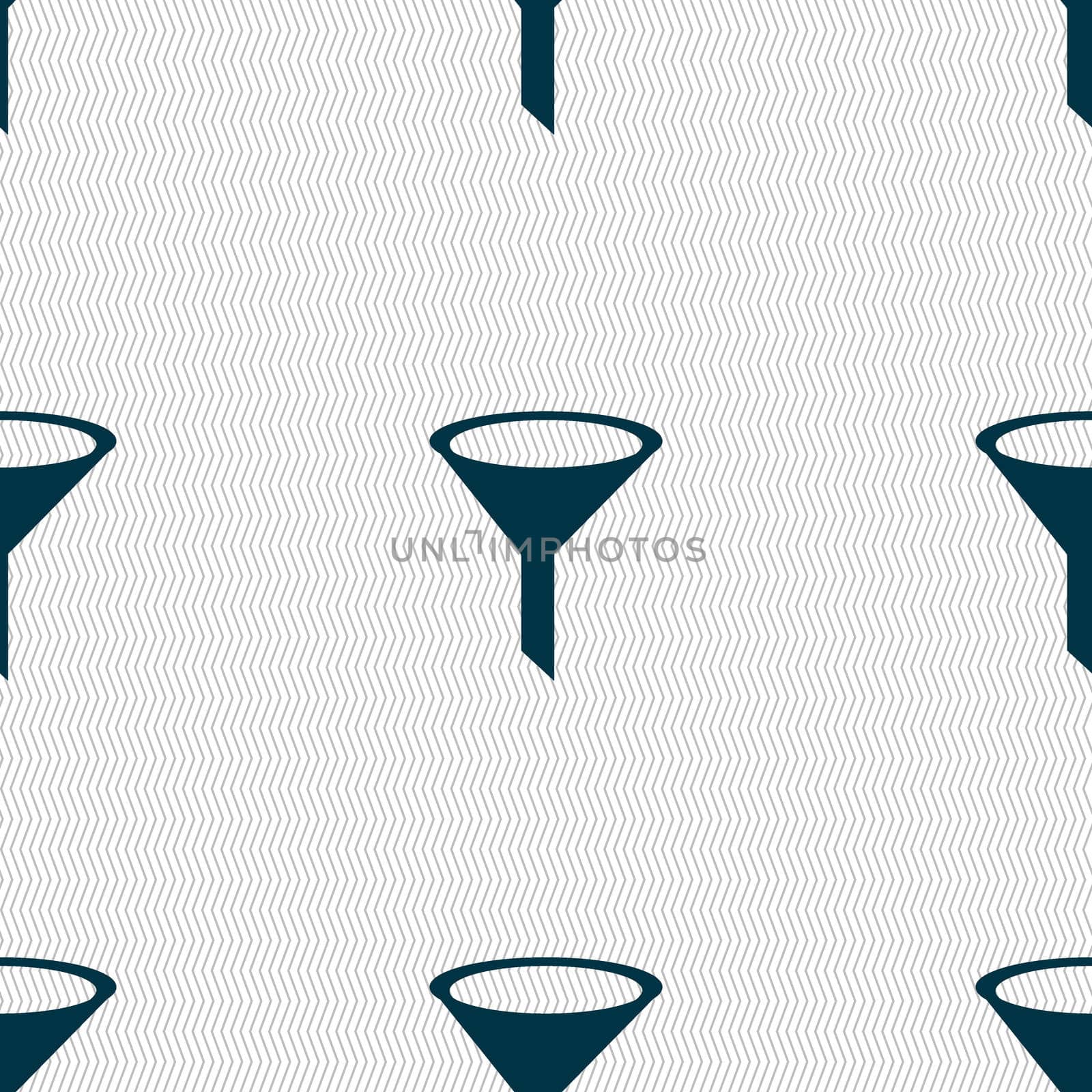 Funnel icon sign. Seamless abstract background with geometric shapes.  by serhii_lohvyniuk