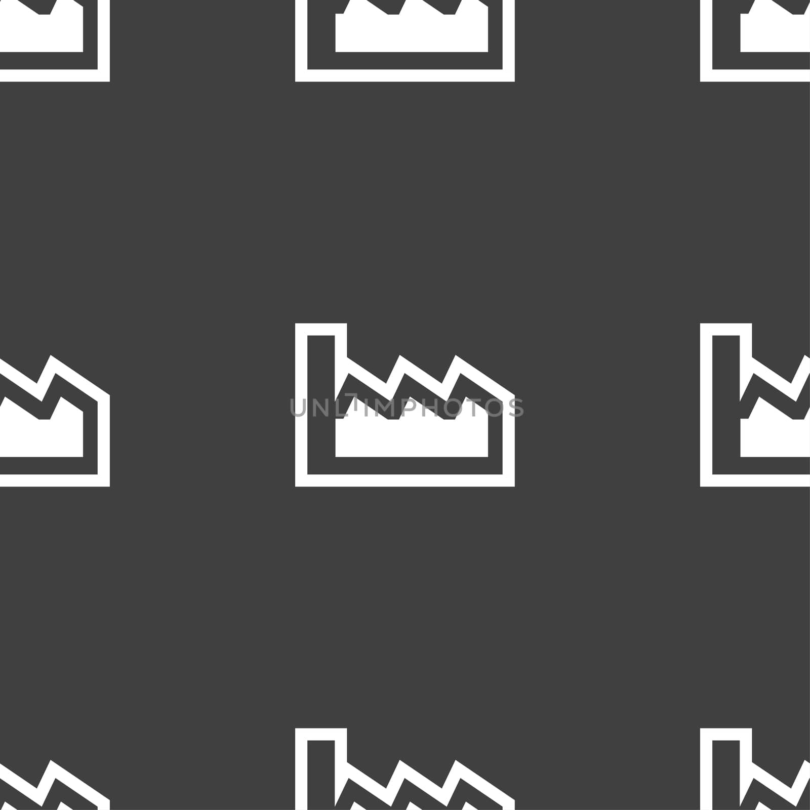 Chart icon sign. Seamless pattern on a gray background. illustration