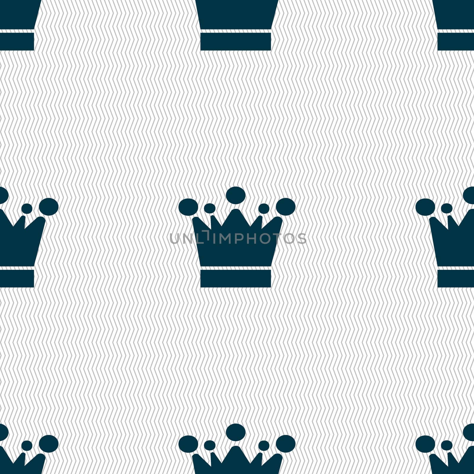 Crown icon sign. Seamless abstract background with geometric shapes.  by serhii_lohvyniuk
