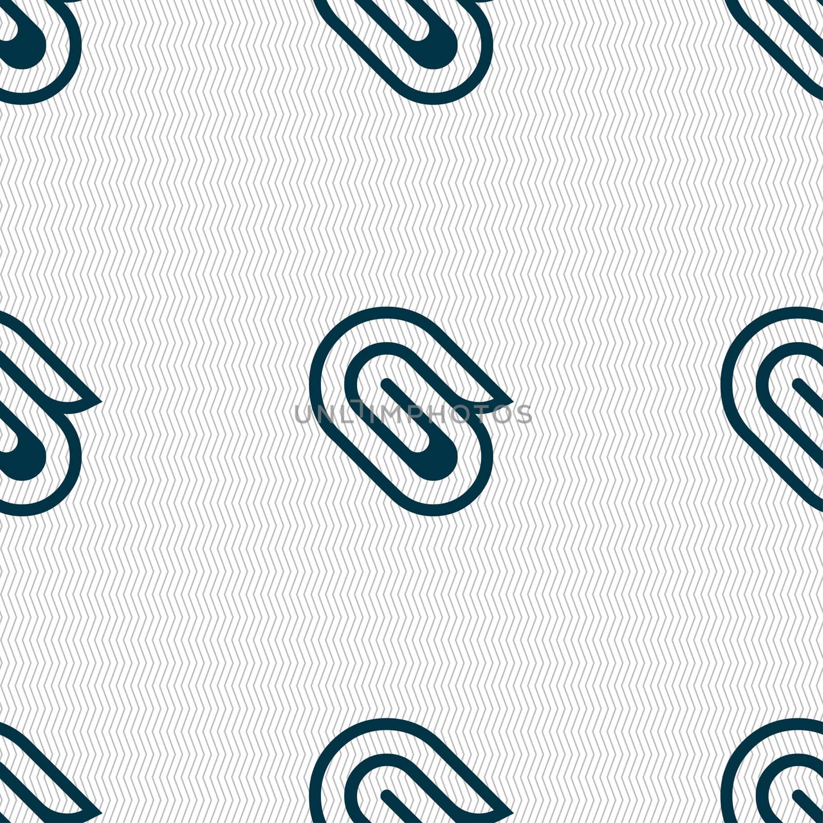 paper clip icon sign. Seamless pattern with geometric texture.  by serhii_lohvyniuk