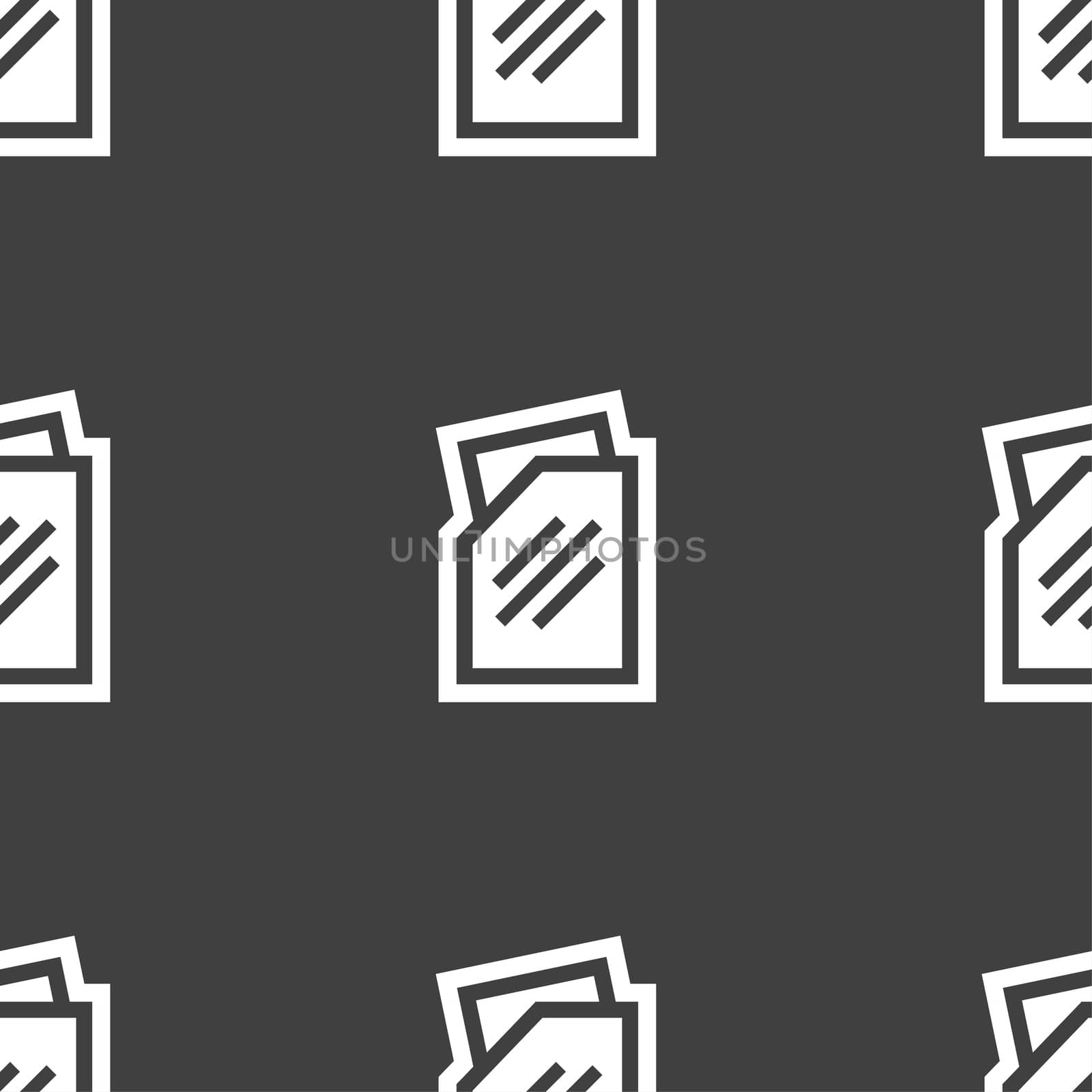 Text file icon sign. Seamless pattern on a gray background. illustration