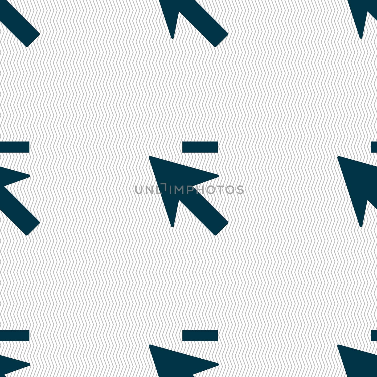 Cursor, arrow minus icon sign. Seamless abstract background with geometric shapes. illustration