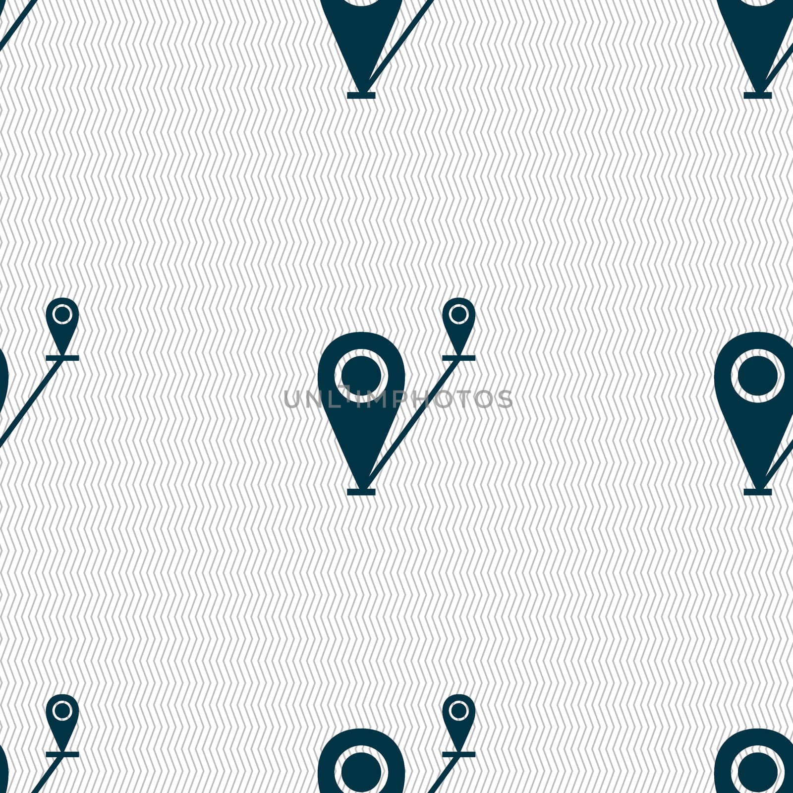 Map pointer icon sign. Seamless abstract background with geometric shapes.  by serhii_lohvyniuk