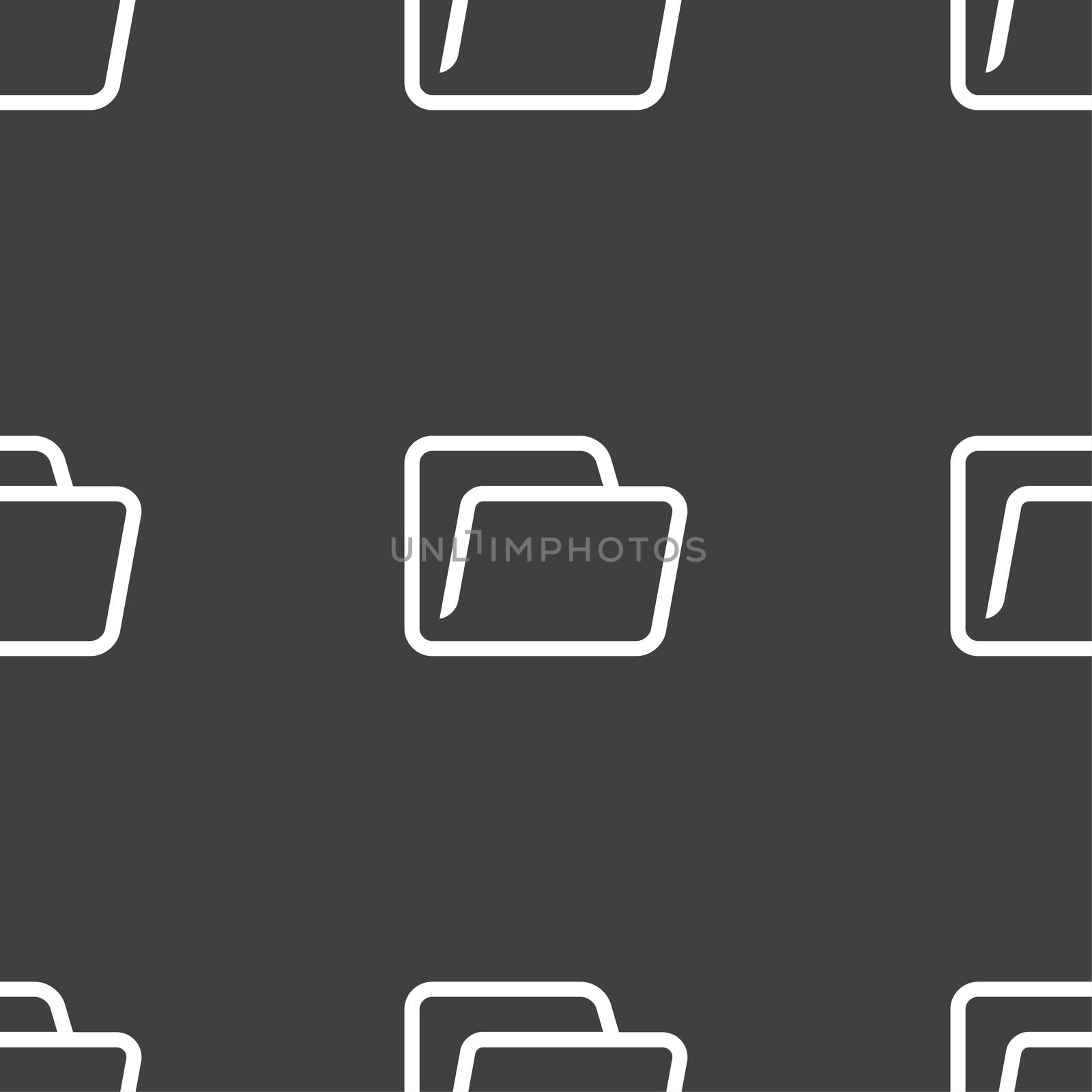 Folder icon sign. Seamless pattern on a gray background.  by serhii_lohvyniuk
