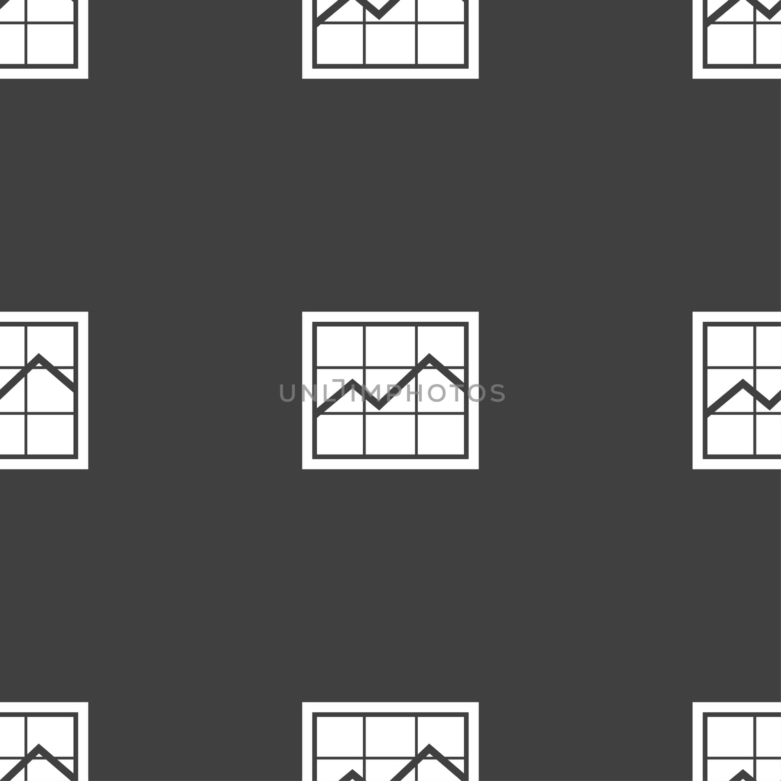 Chart icon sign. Seamless pattern on a gray background.  by serhii_lohvyniuk