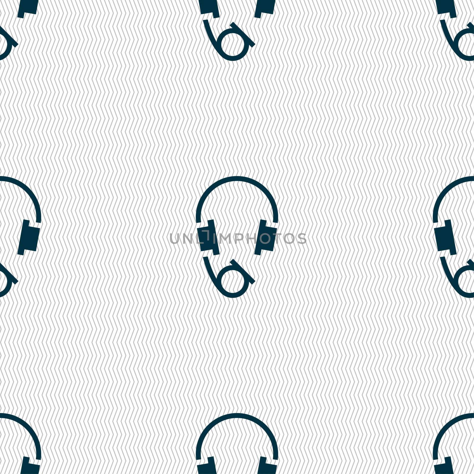 headsets icon sign. Seamless pattern with geometric texture.  by serhii_lohvyniuk