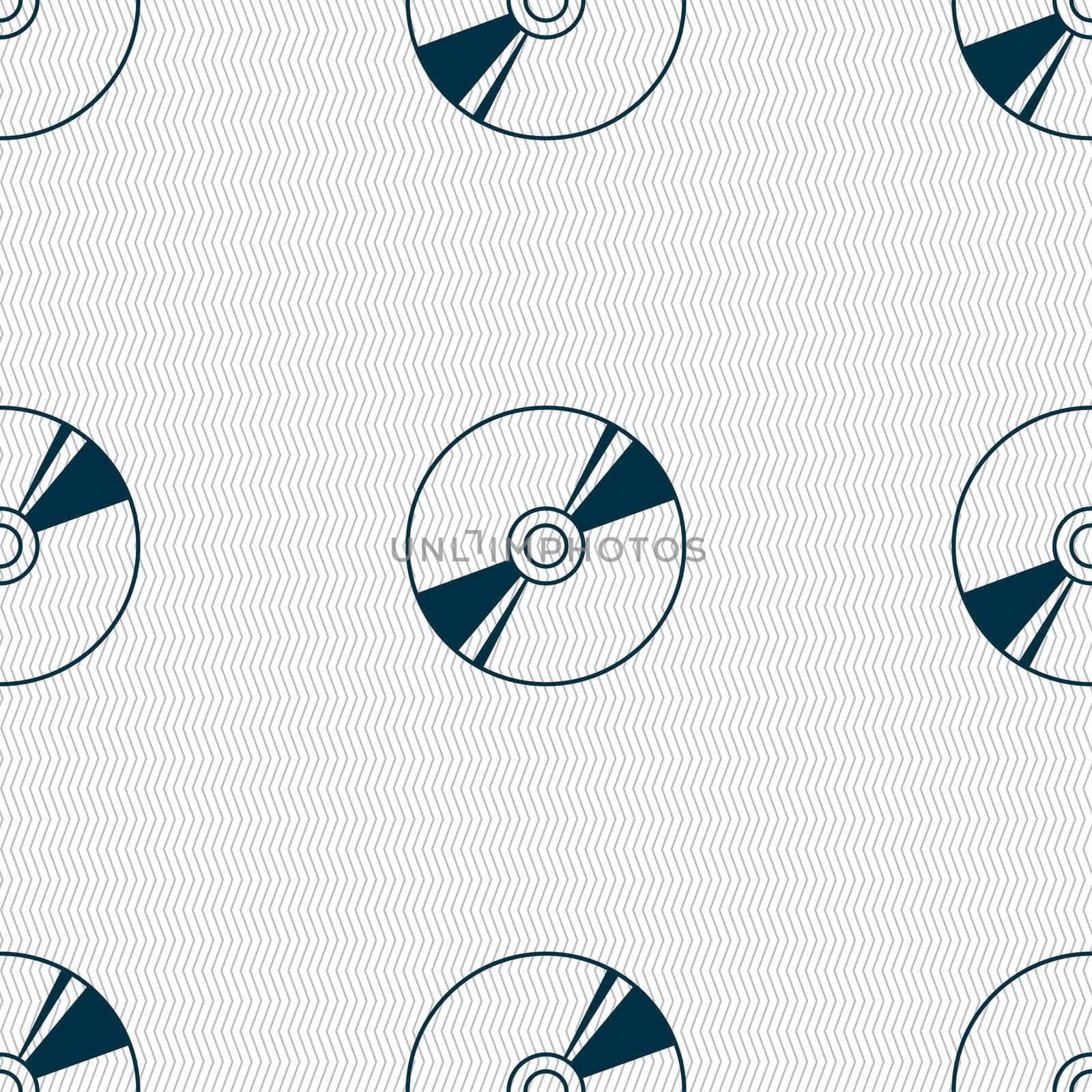 Cd, DVD, compact disk, blue ray icon sign. Seamless pattern with geometric texture.  by serhii_lohvyniuk