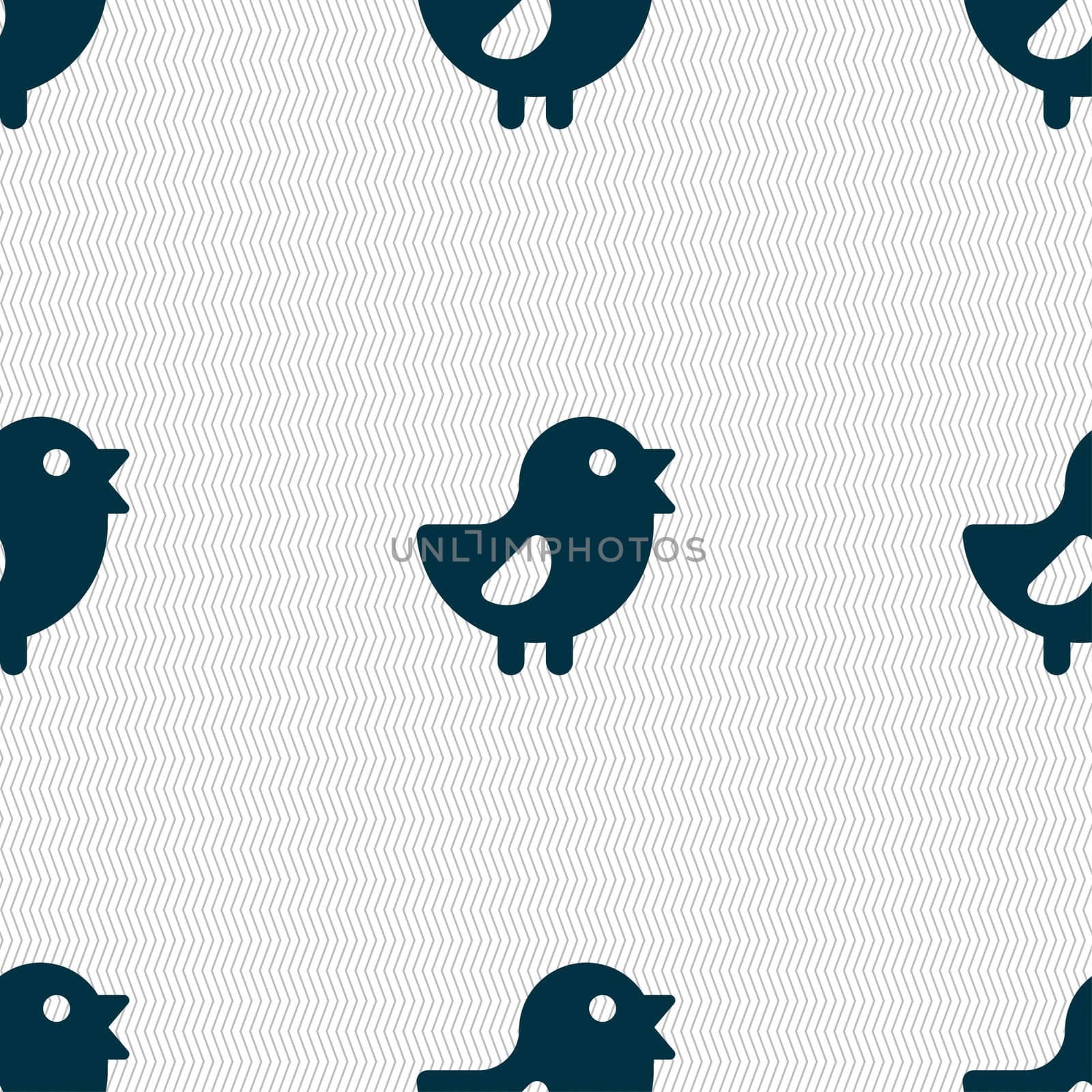 chicken, Bird icon sign. Seamless pattern with geometric texture.  by serhii_lohvyniuk