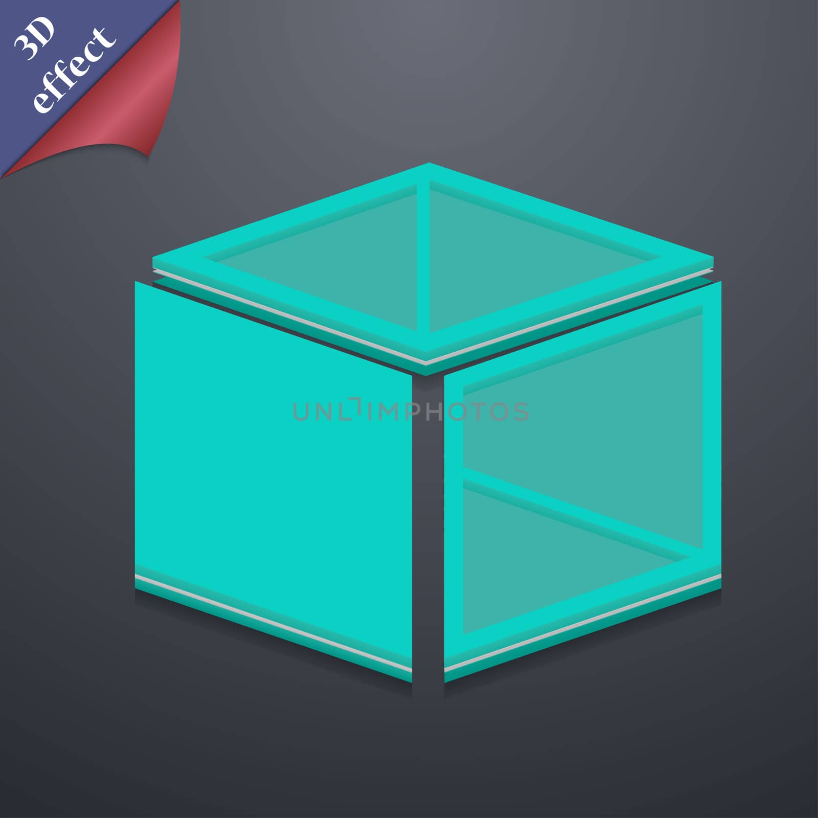 3d cube icon symbol. 3D style. Trendy, modern design with space for your text illustration. Rastrized copy