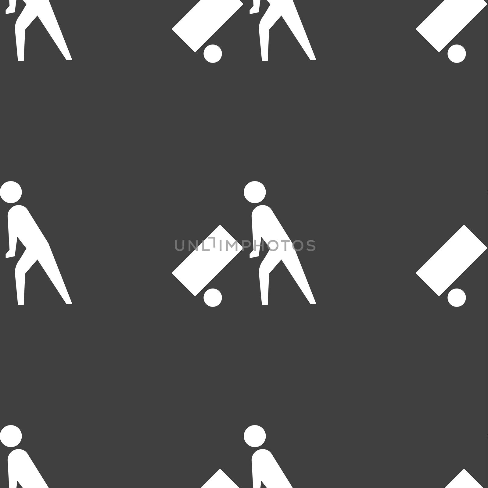 Loader icon sign. Seamless pattern on a gray background. illustration