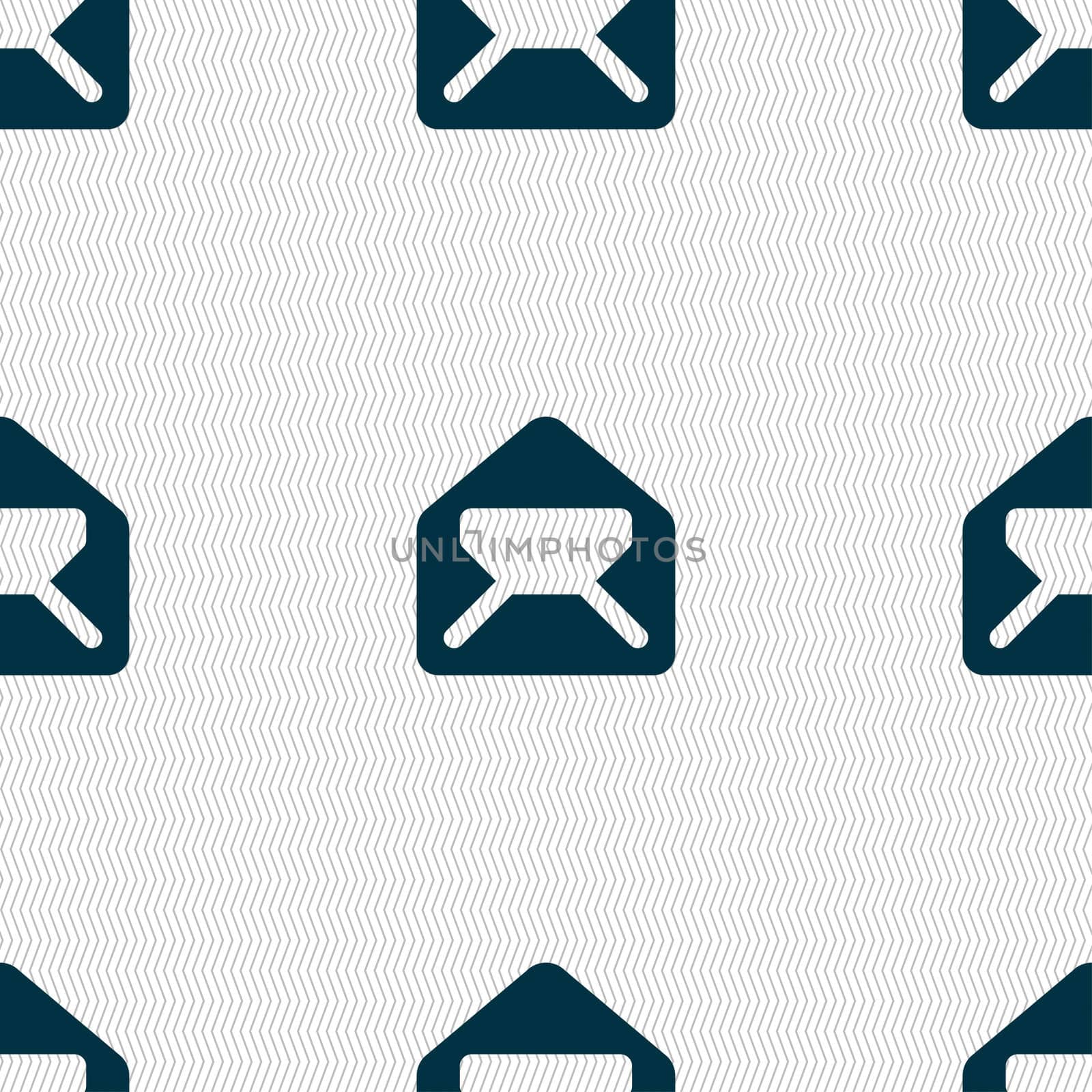 Mail, envelope, letter icon sign. Seamless pattern with geometric texture. illustration