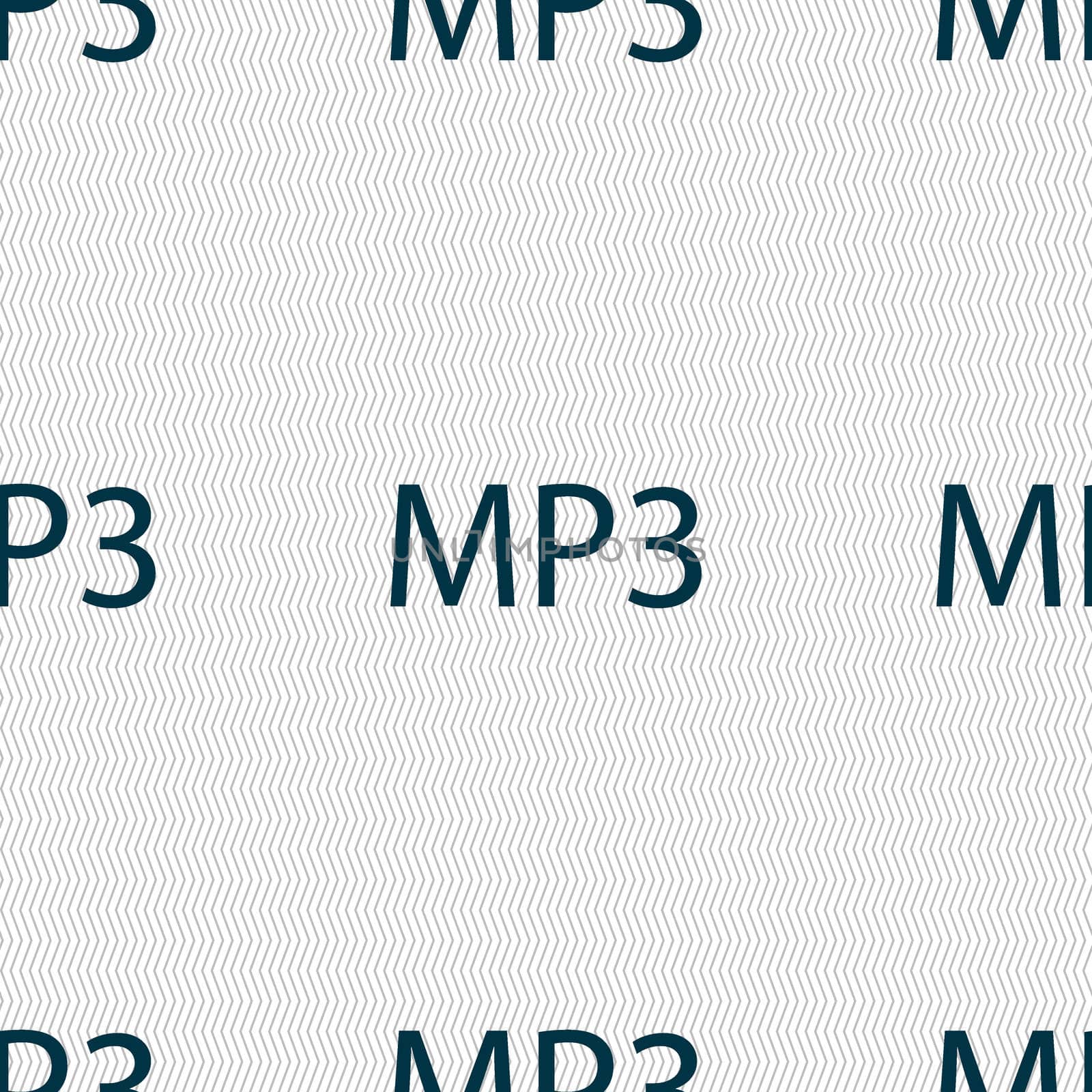 Mp3 music format sign icon. Musical symbol. Seamless abstract background with geometric shapes.  by serhii_lohvyniuk