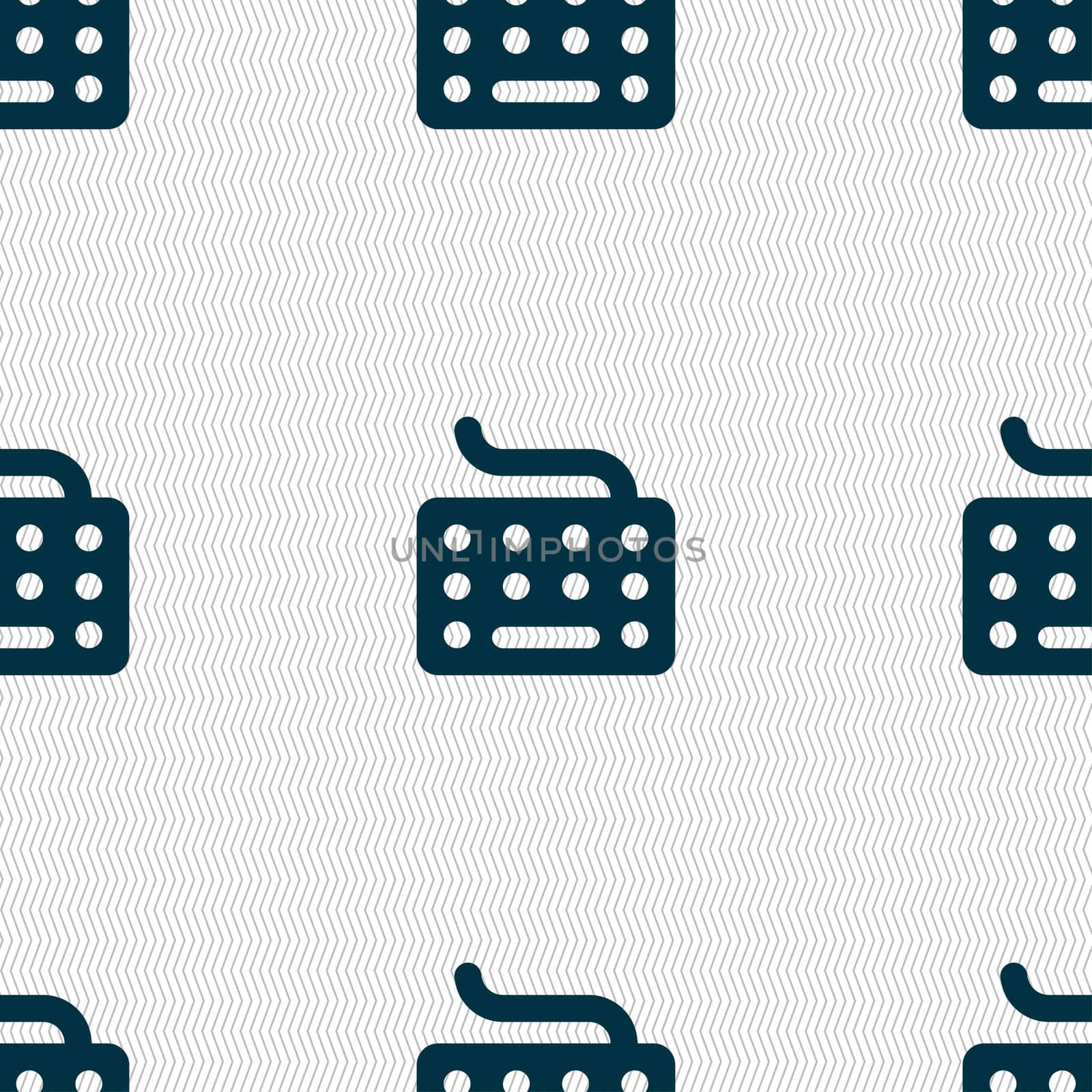 keyboard icon sign. Seamless pattern with geometric texture. illustration