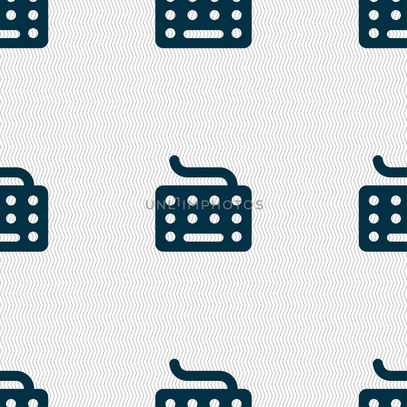 keyboard icon sign. Seamless pattern with geometric texture.  by serhii_lohvyniuk