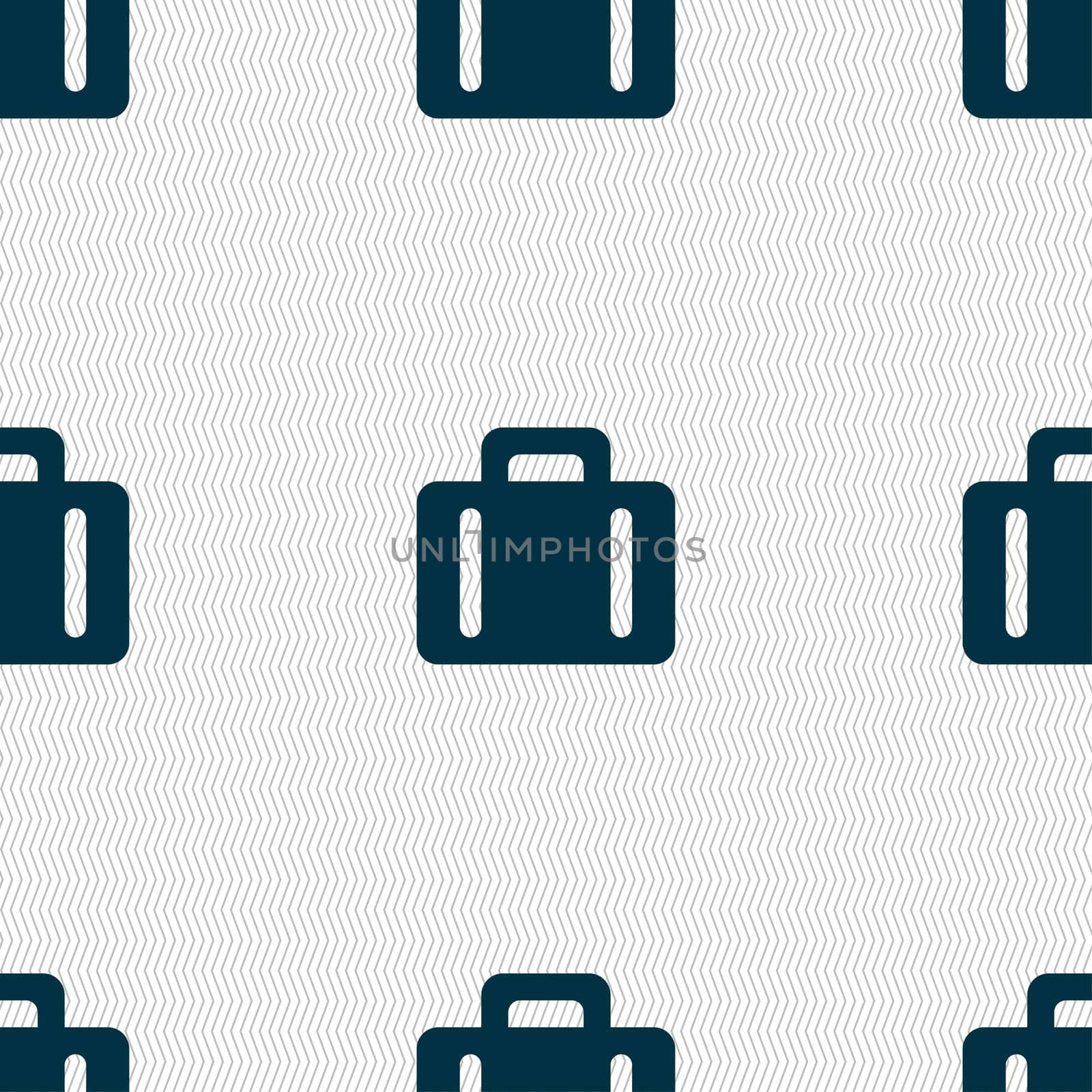 suitcase icon sign. Seamless pattern with geometric texture.  by serhii_lohvyniuk