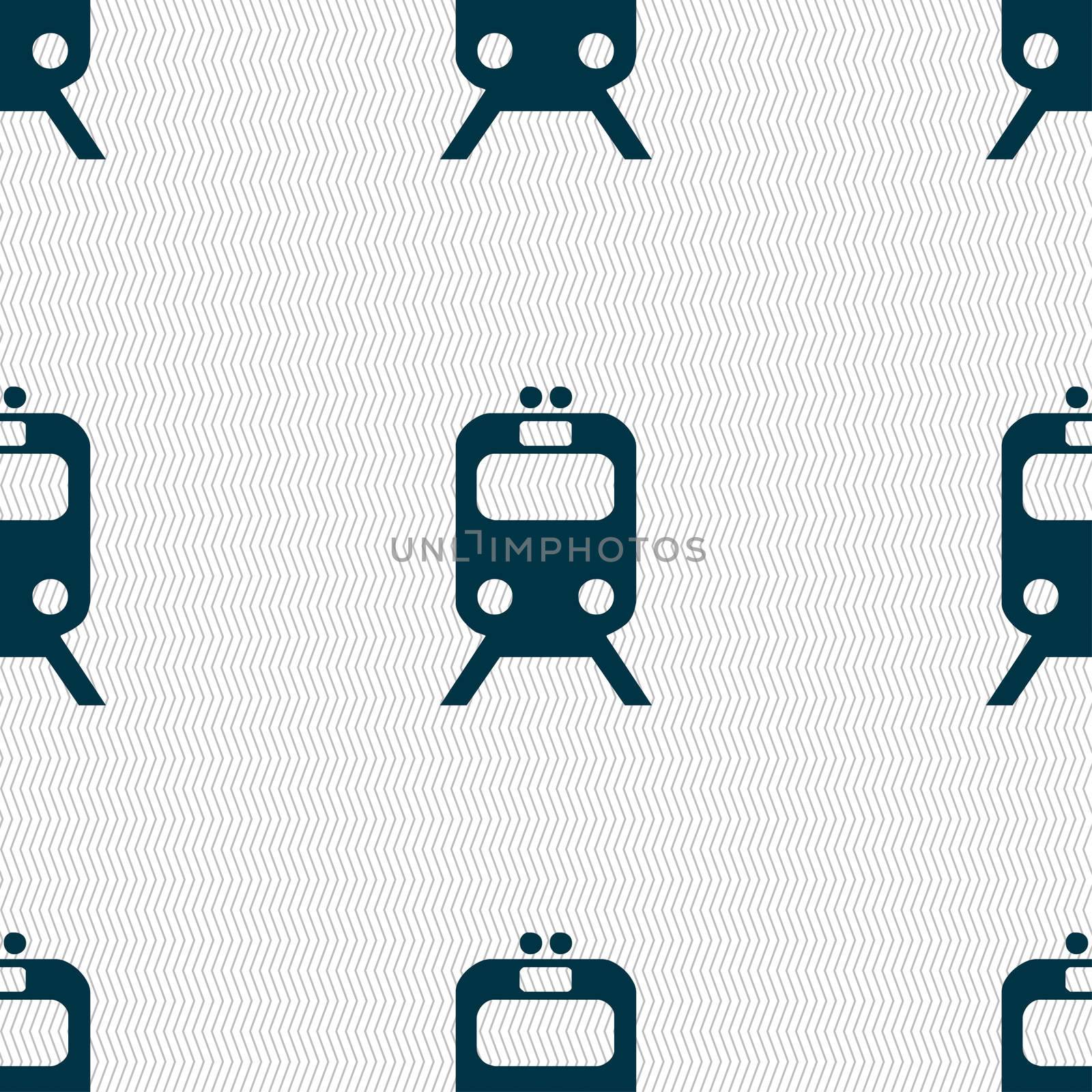 train icon sign. Seamless pattern with geometric texture.  by serhii_lohvyniuk