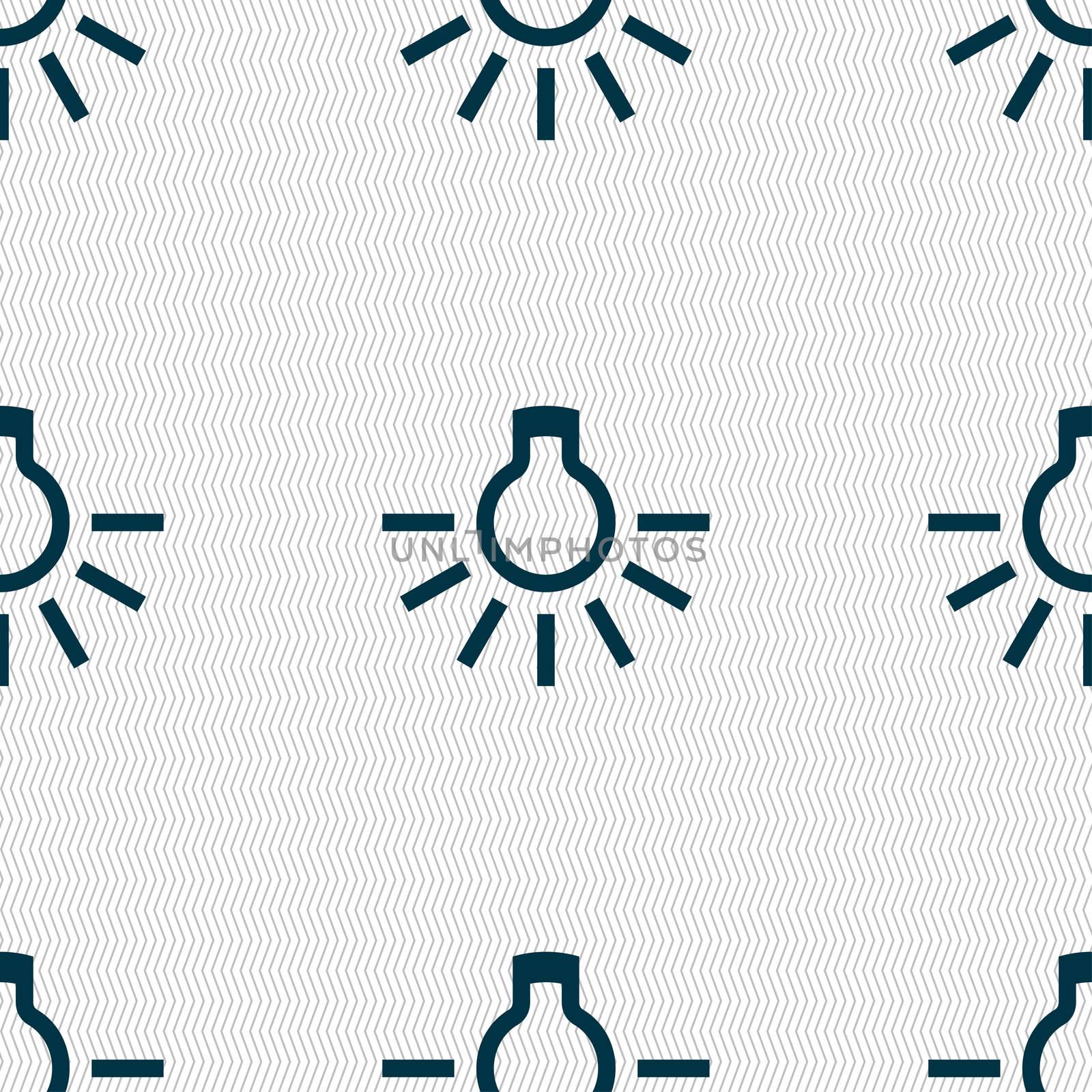 light bulb icon sign. Seamless pattern with geometric texture. illustration