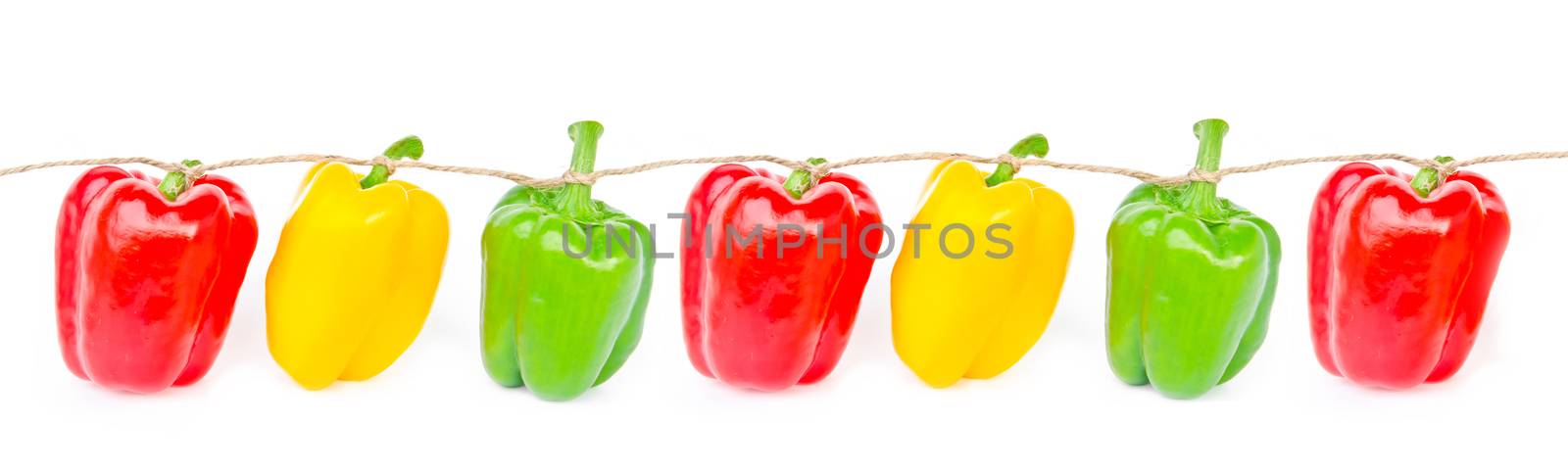 bell peppers isolated on white background