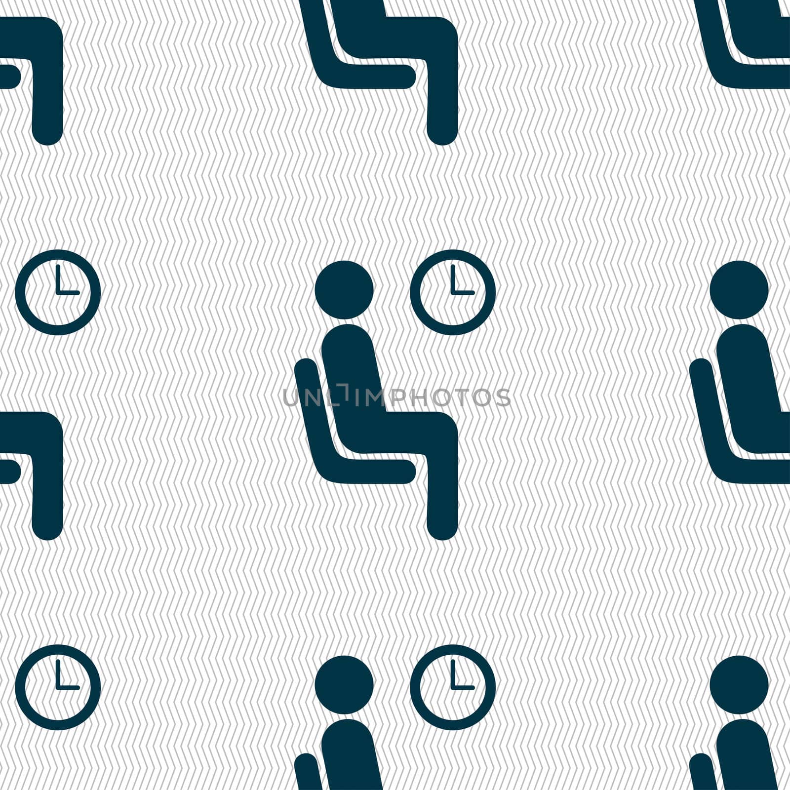 waiting icon sign. Seamless pattern with geometric texture. illustration