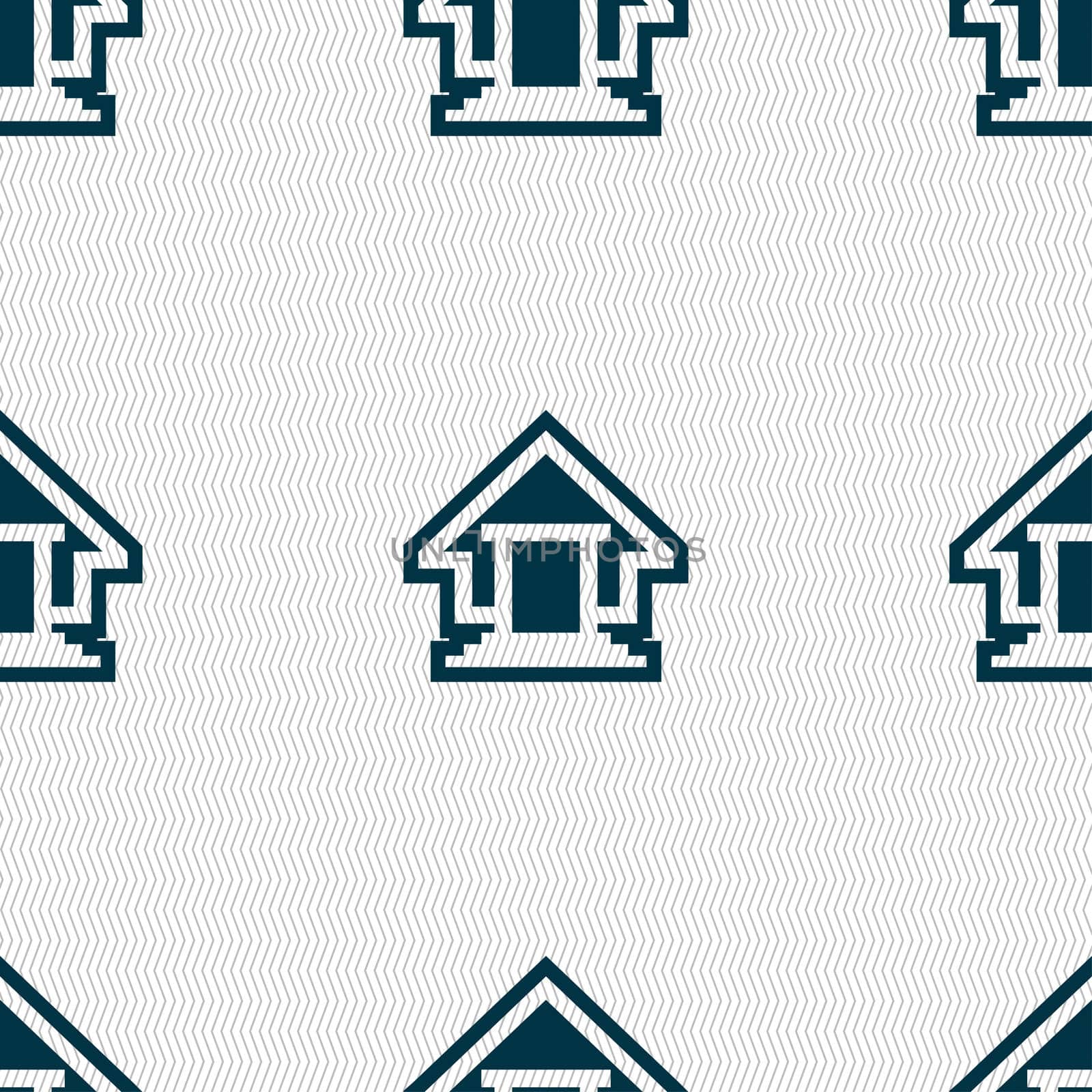 House icon sign. Seamless pattern with geometric texture. illustration