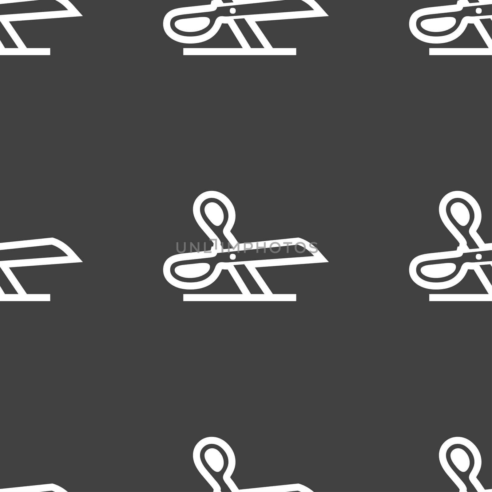 scissors icon sign. Seamless pattern on a gray background. illustration