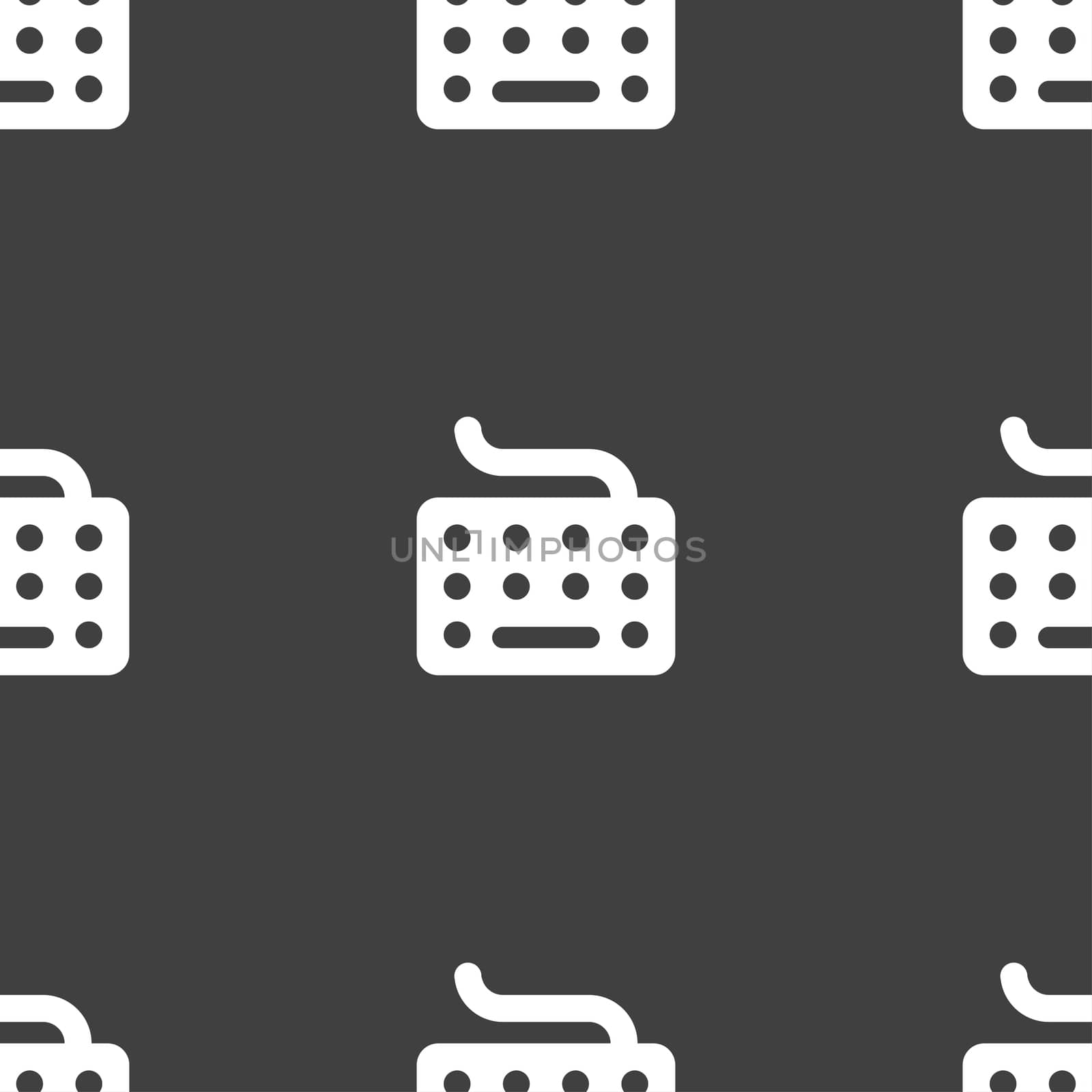 keyboard icon sign. Seamless pattern on a gray background. illustration