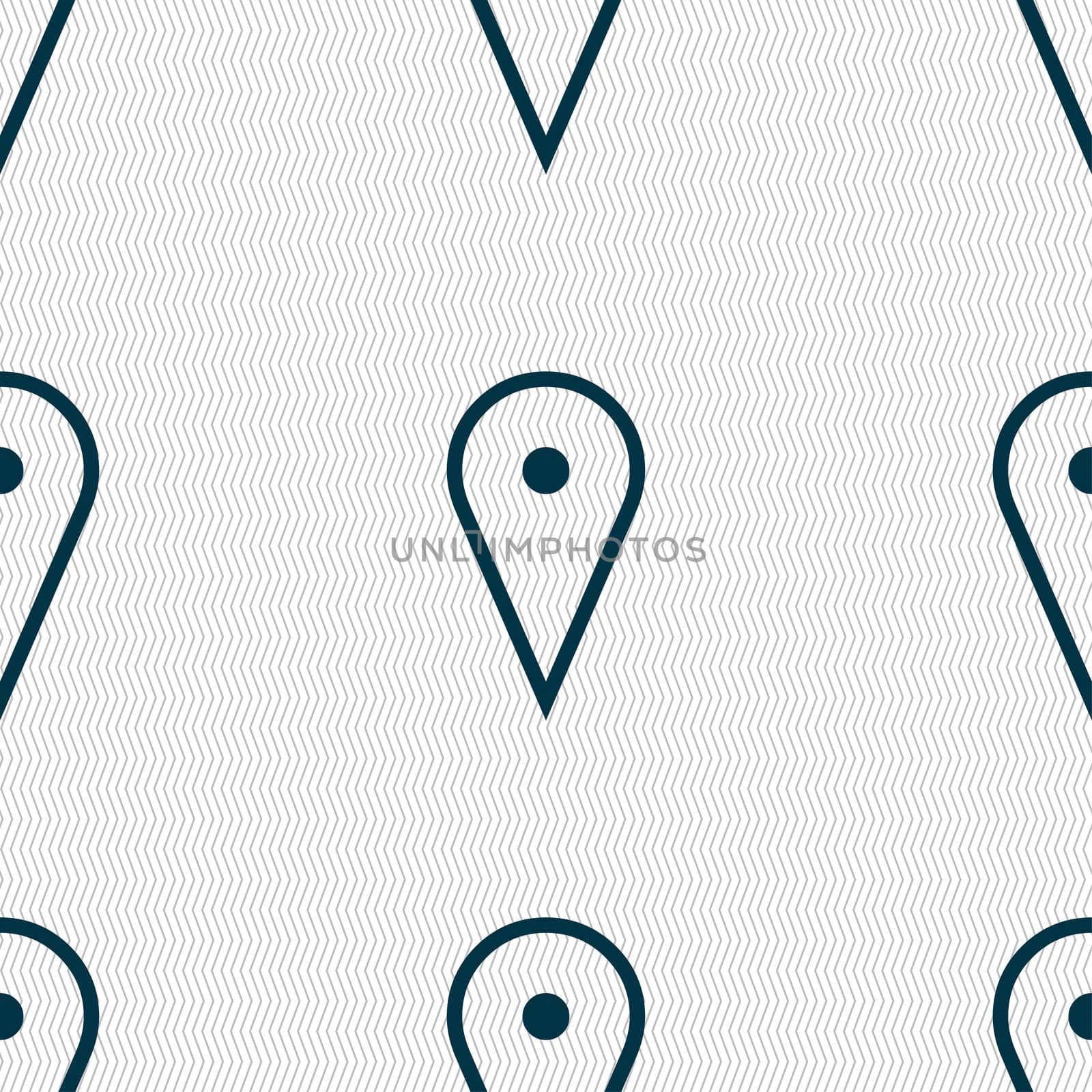 map poiner icon sign. Seamless pattern with geometric texture. illustration