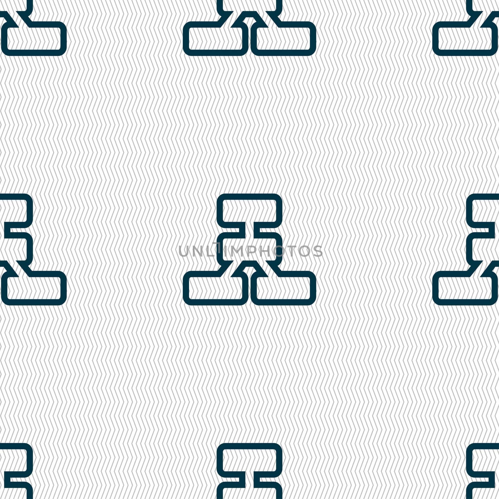 Network icon sign. Seamless pattern with geometric texture. illustration