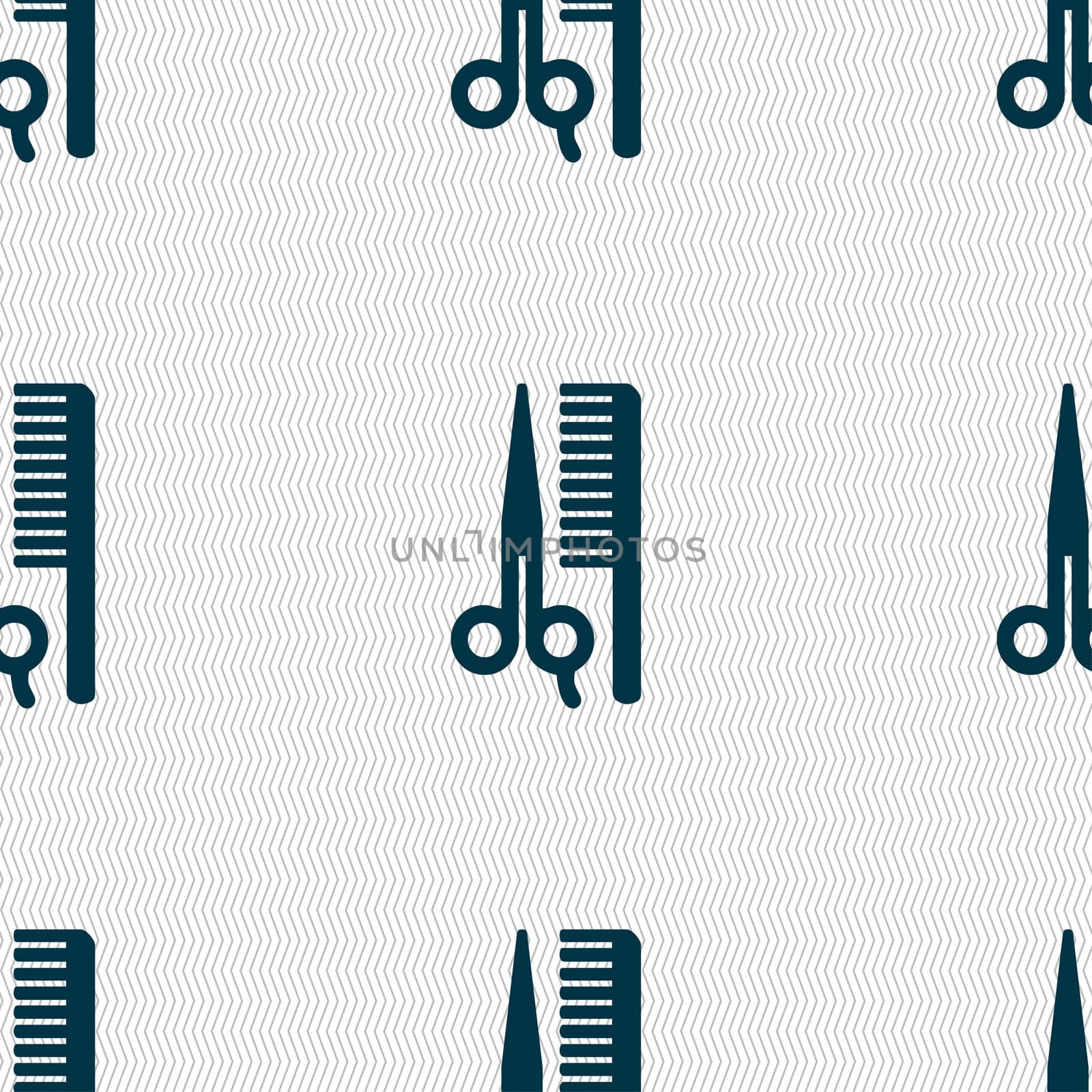 hair icon sign. Seamless pattern with geometric texture.  by serhii_lohvyniuk