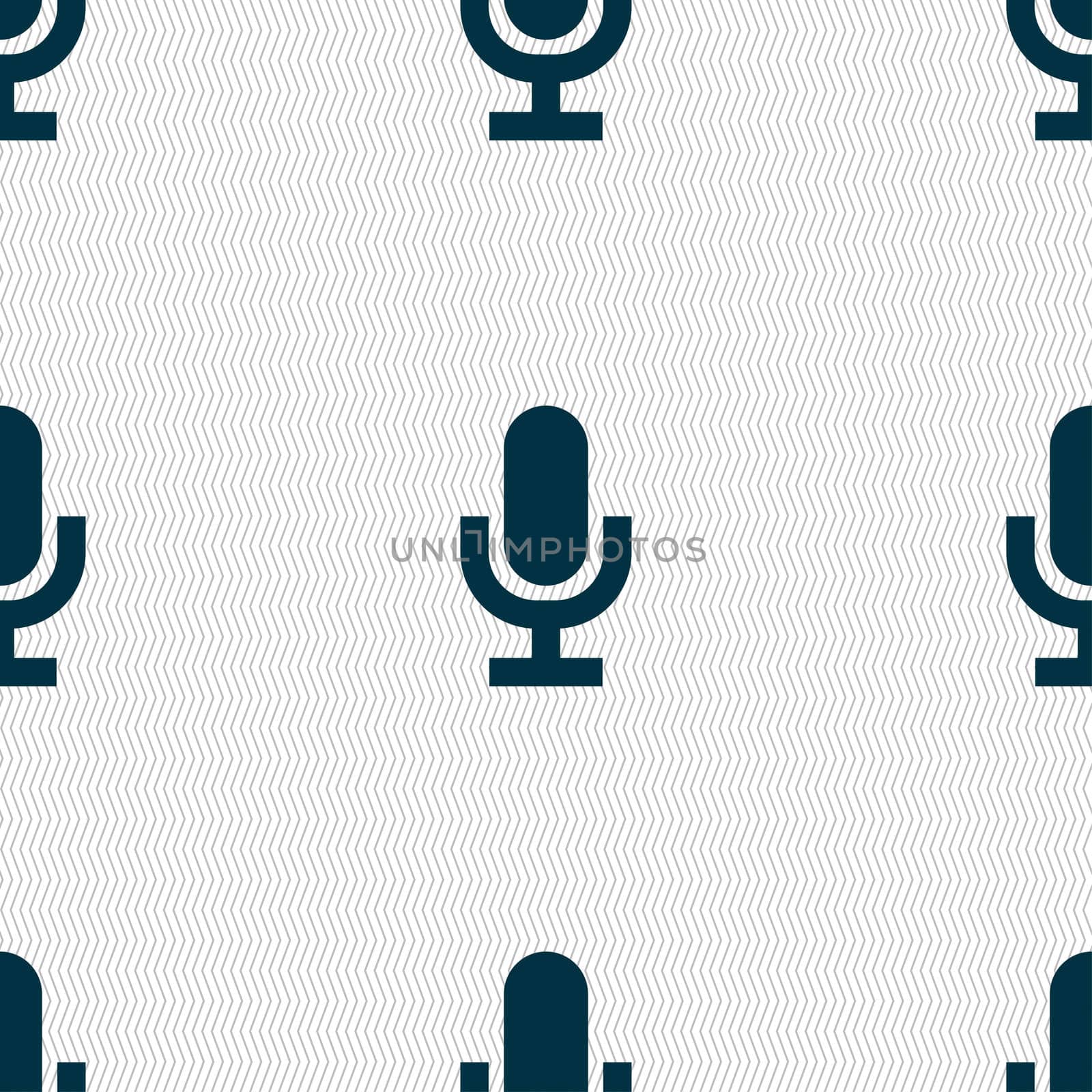 microphone icon sign. Seamless pattern with geometric texture. illustration