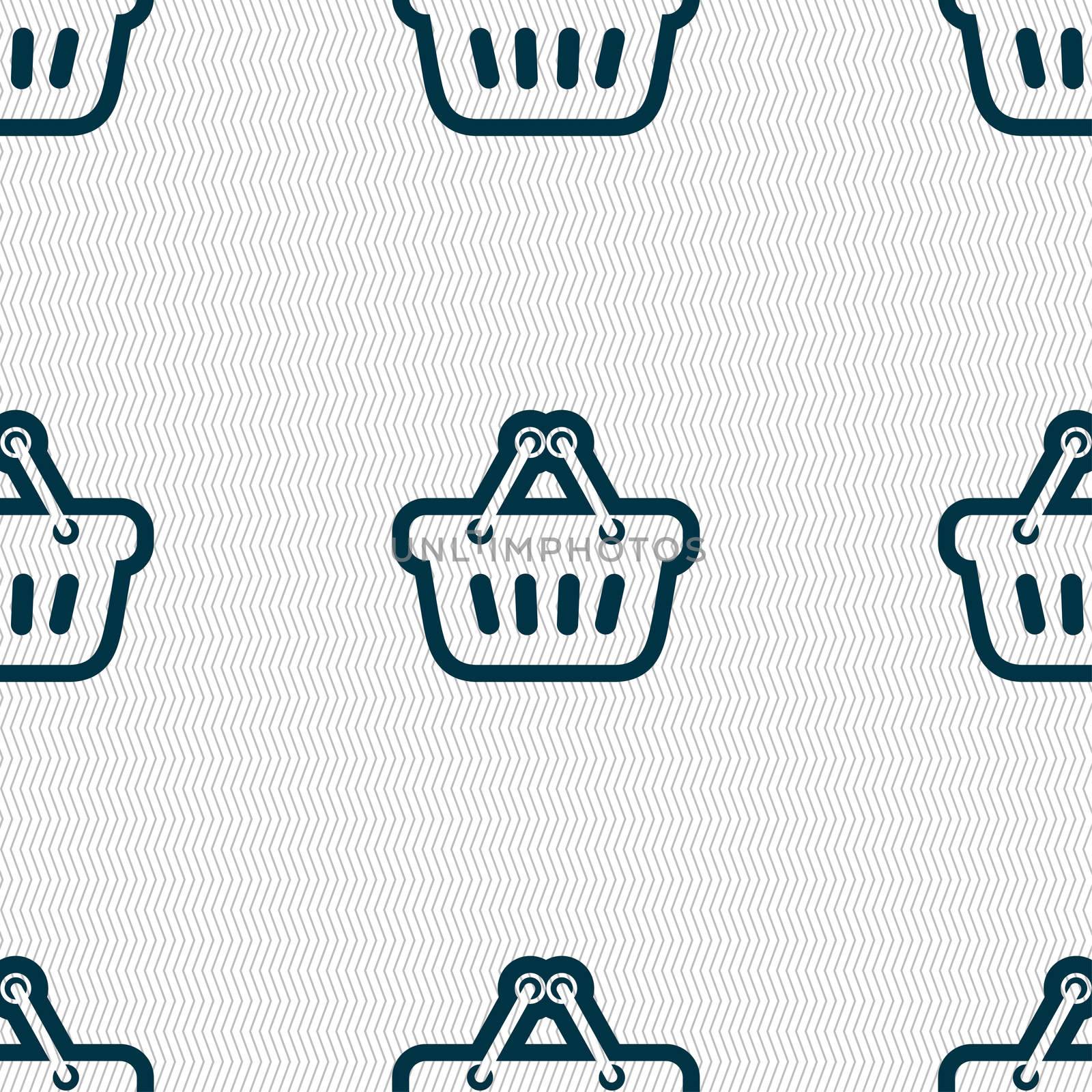 shopping cart icon sign. Seamless pattern with geometric texture. illustration