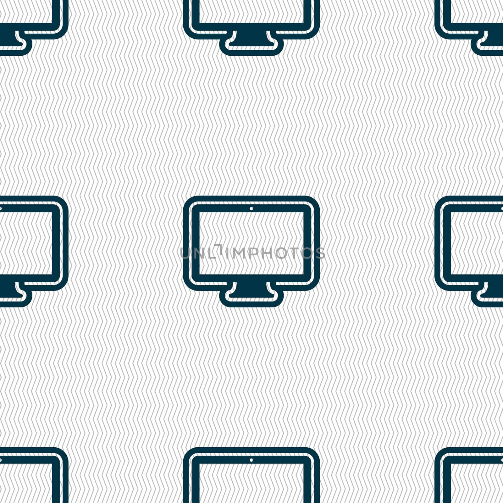 monitor icon sign. Seamless pattern with geometric texture.  by serhii_lohvyniuk