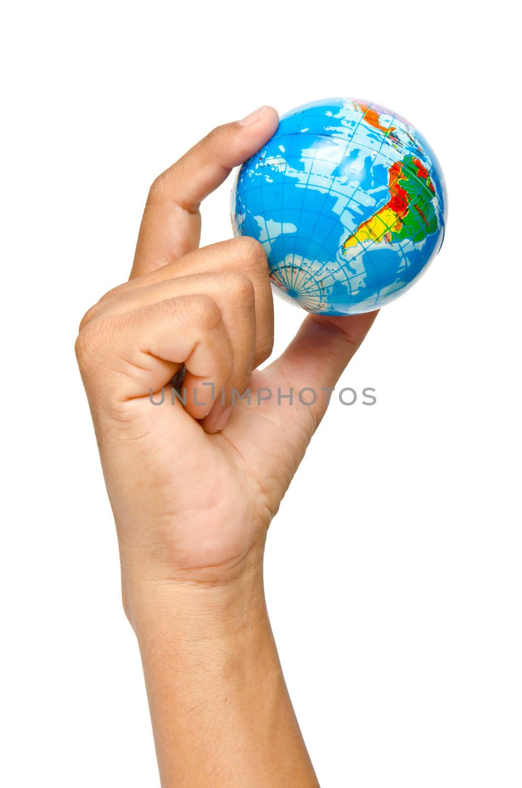 Hand and world, clipping path