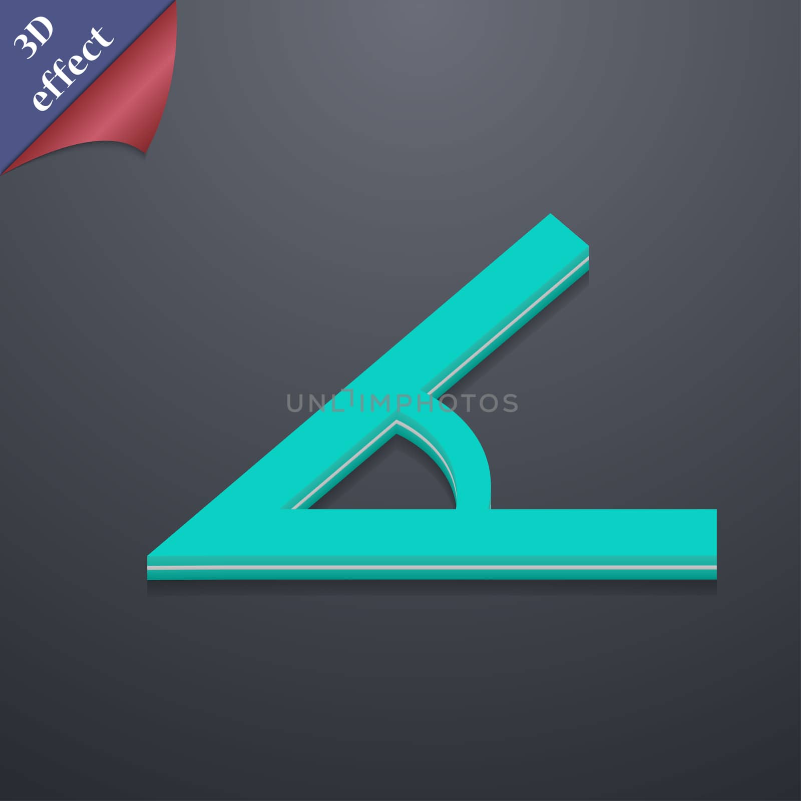 Angle 45 degrees icon symbol. 3D style. Trendy, modern design with space for your text illustration. Rastrized copy