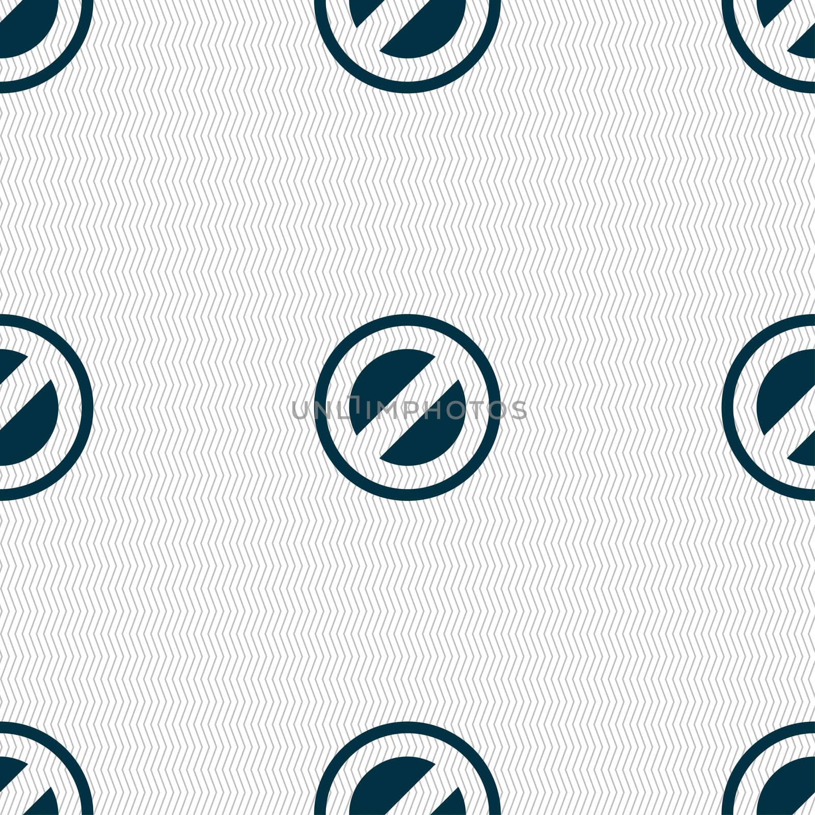 Cancel icon sign. Seamless pattern with geometric texture. illustration